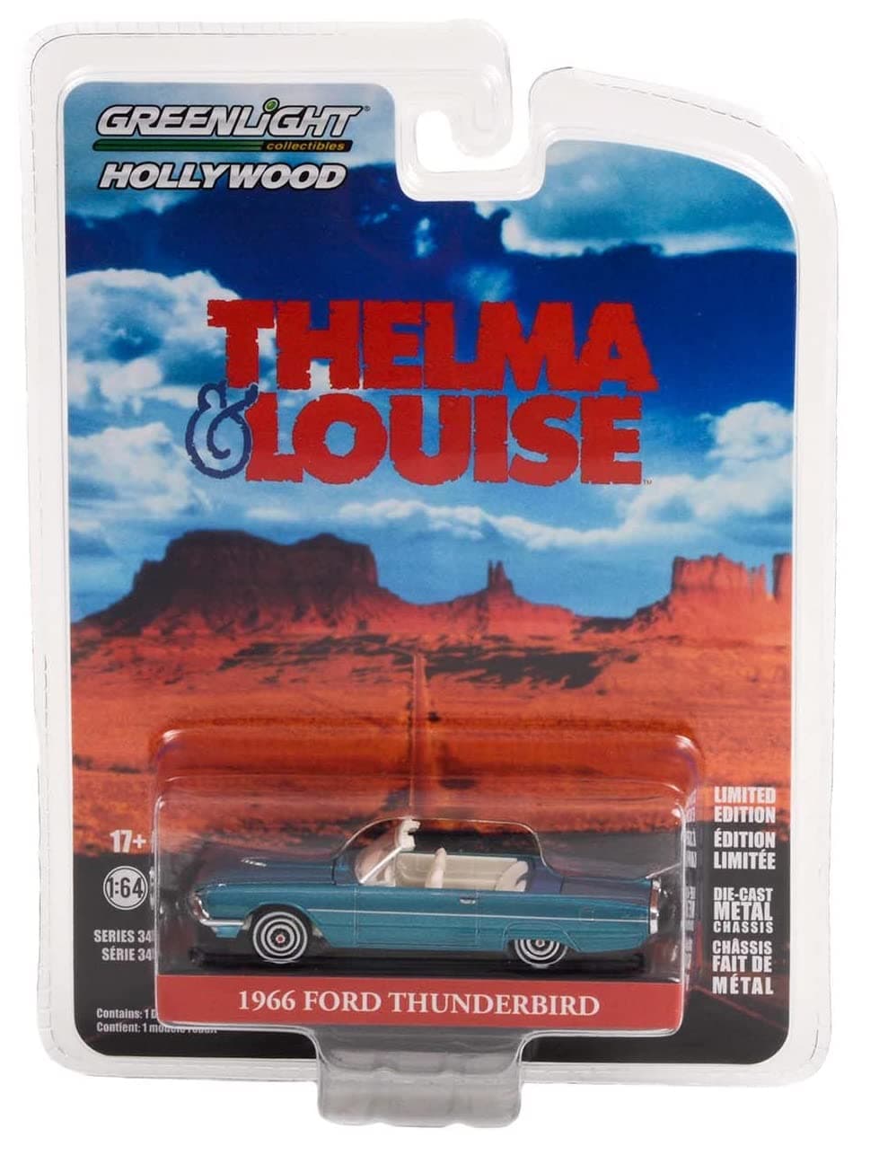 Greenlight 44940-E Hollywood Series 34 - Thelma & Louise (1991) - 1966 Thunderbird Convertible 1/64 Scale