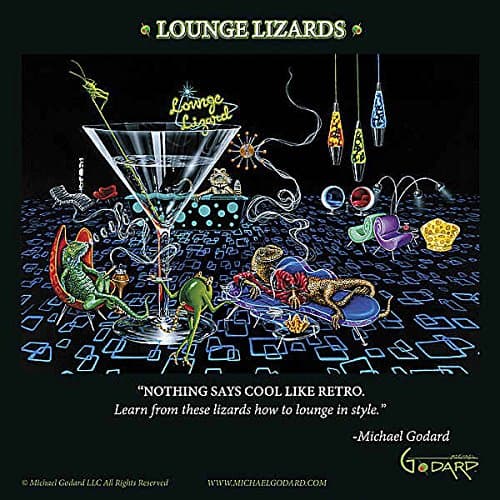 Picture Peddler Lounge Lizards Michael Godard Humor Funny Cocktail Fantasy Print Poster 12x12 Unframed