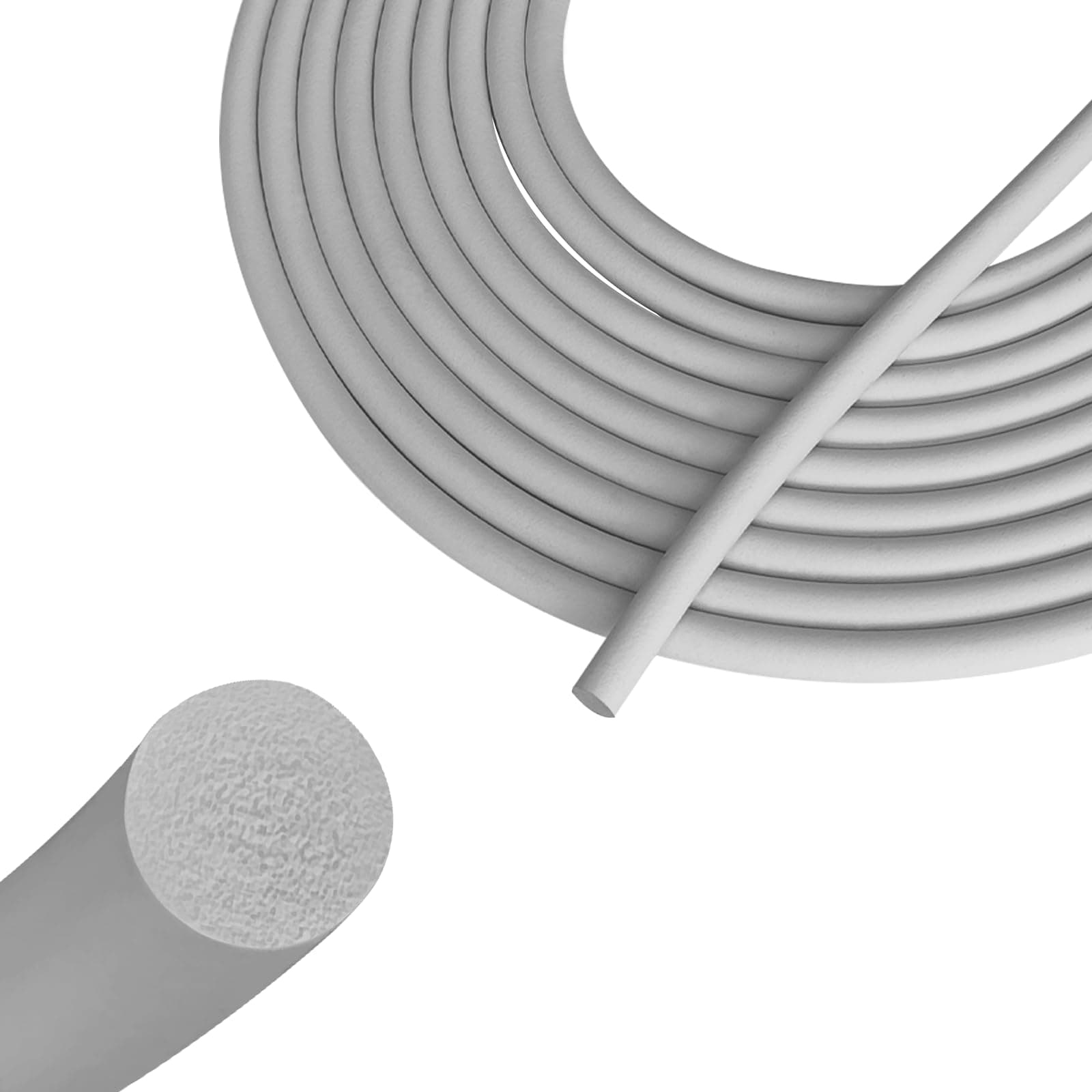 Backer Rod 1/4 Inch, EPDM Rubber Foam Caulk Saver 50' Grey Weather Strip Seal for Concrete Joints, Wall Cracks, Driveway and Joint Fillers.