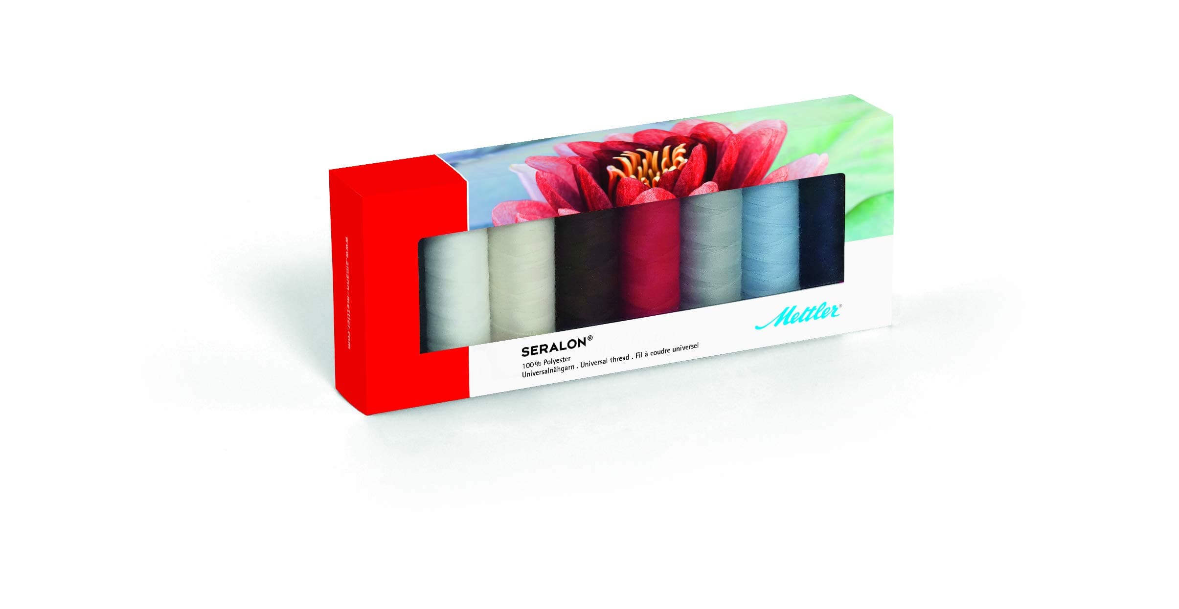 Mettler Seralon 8 Kit Sewing Thread Set: Universal Thread for Sewing or Embroidery - 100% Polyester - SE8 Kit - 200 m per Roll
