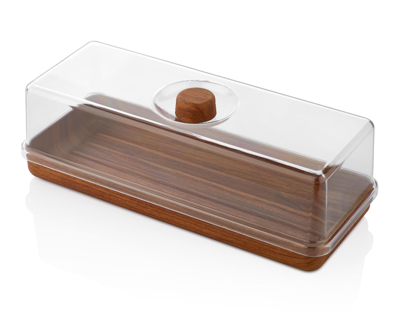 EVELIN Rectangle Bread & Cake Serving Box Container with Lid