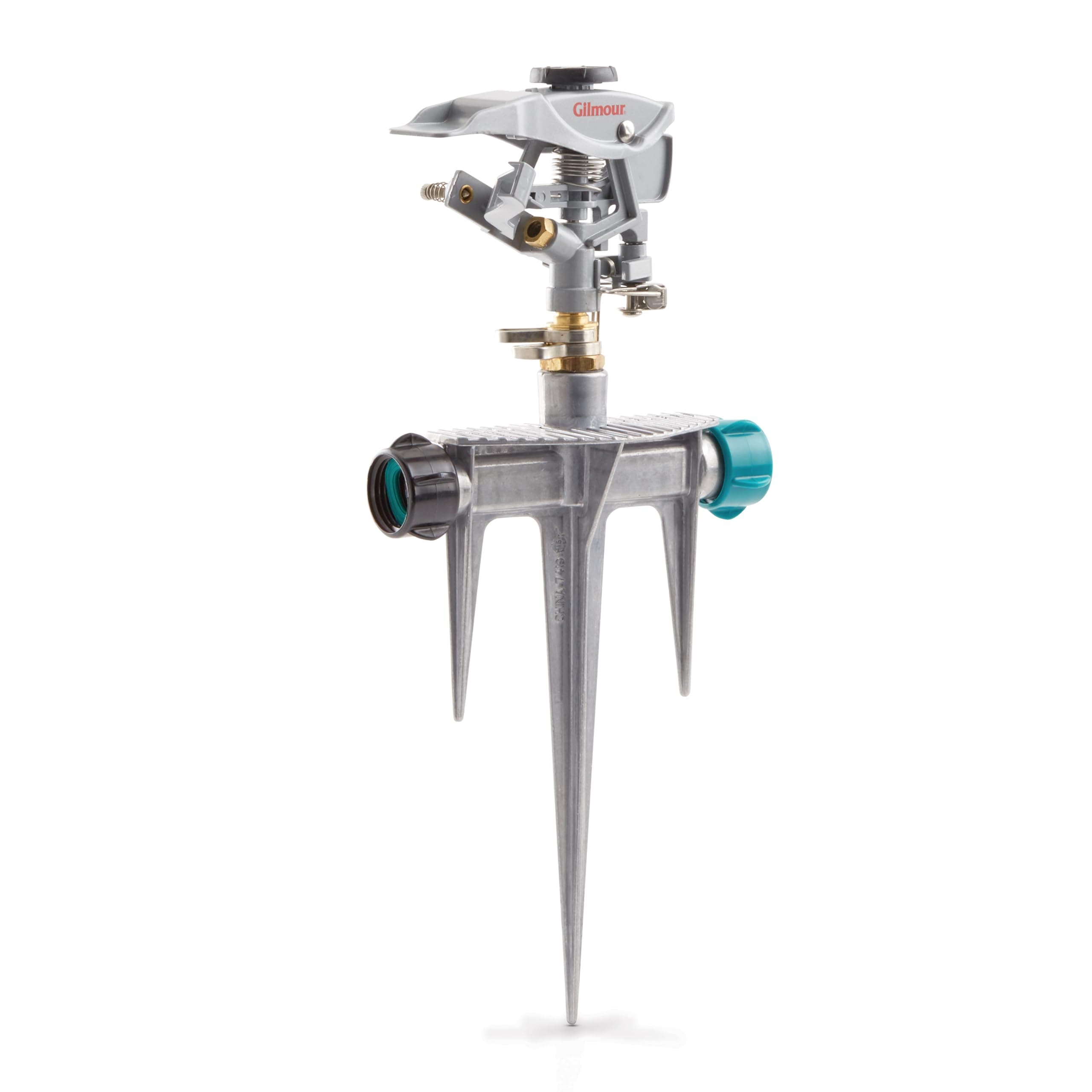 Heavy Duty Circular Water Sprinkler with Spike Base, Rotating Sprinkler Head with Adjustable Spray Pattern, Lawn Sprinkler for Large Area Coverage