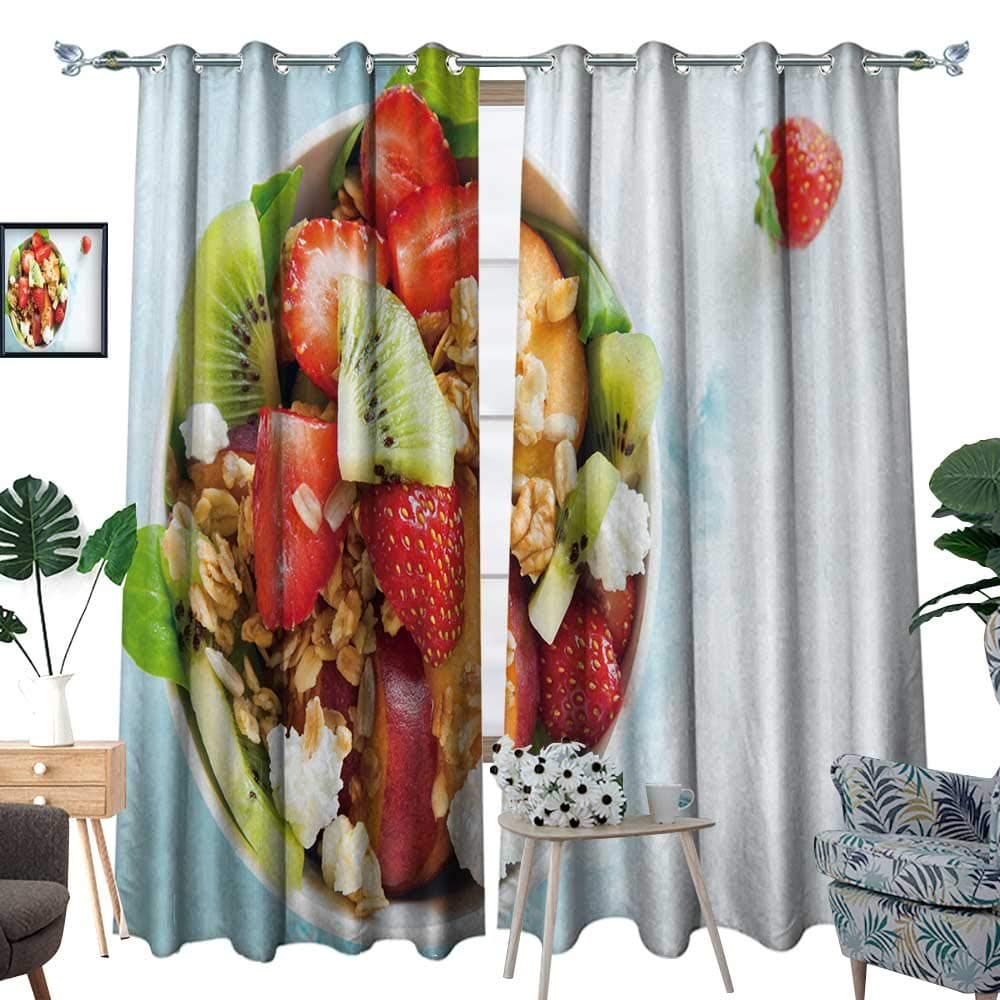 fengruihome Kids Curtains Heat Blocking Curtains for Living Room/Bedroom Fruit Sala Homemade Gr Ola Feta Cheese Honey 108"X72"