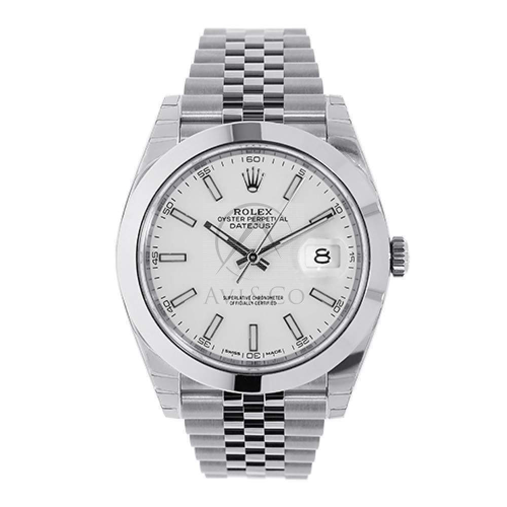 Rolex Datejust 41 White Dial Stainless Steel Jubilee Mens Watch 126300WSJ