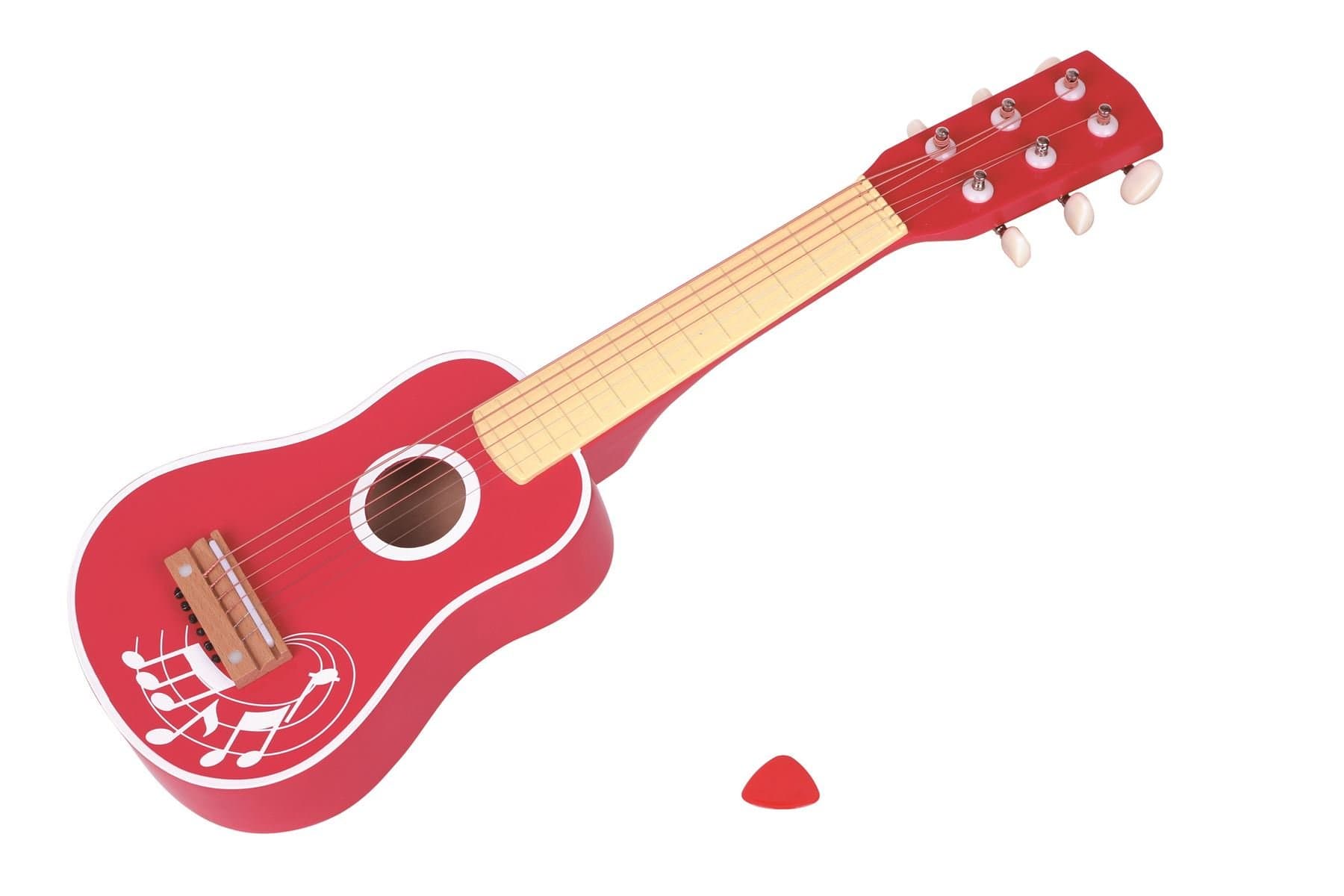 Lelin Children Kids Wooden Red Guitar Musical Instrument Toy