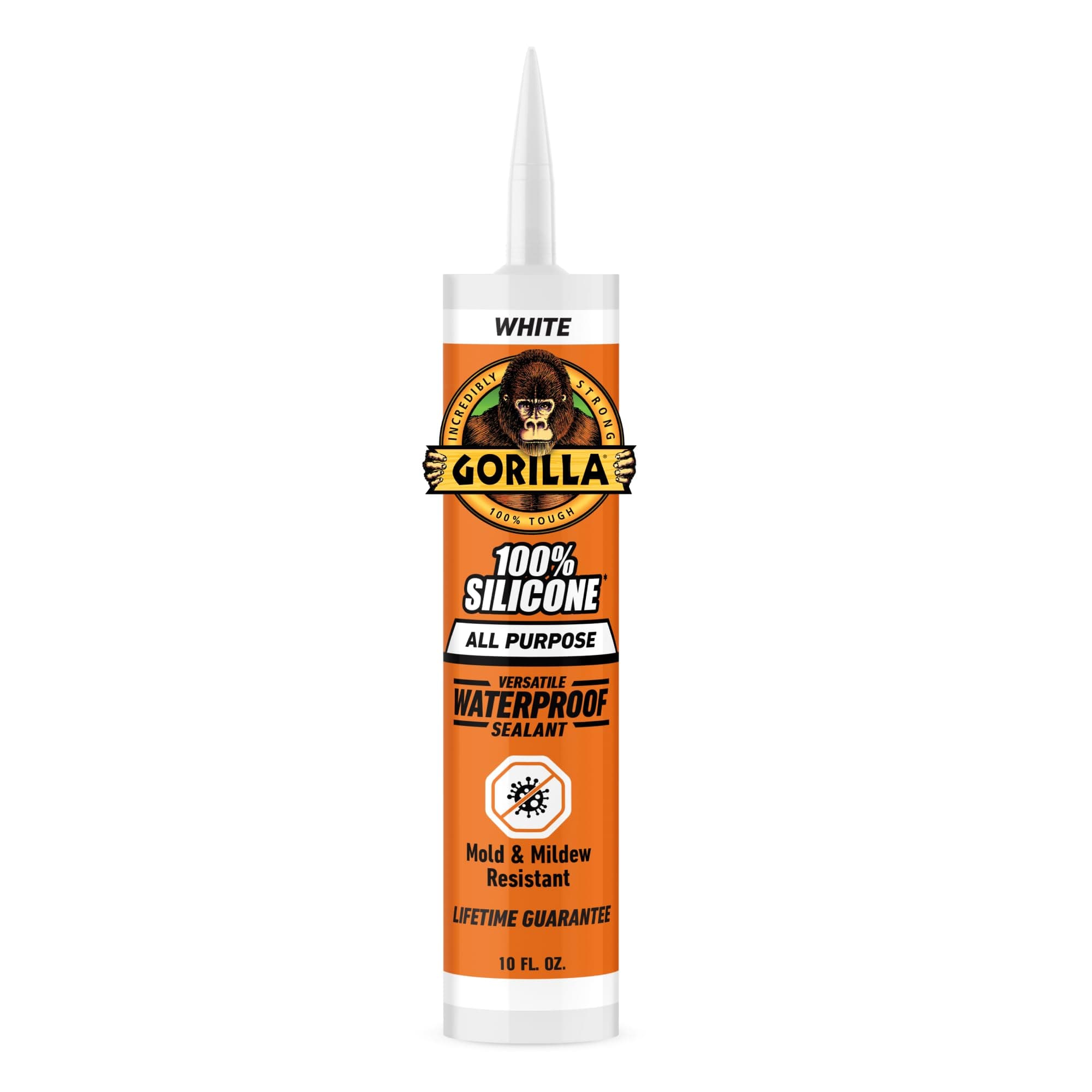 10 Oz. : Gorilla 8060002 White 100Percentsilicone Sealant, 10 Oz, White