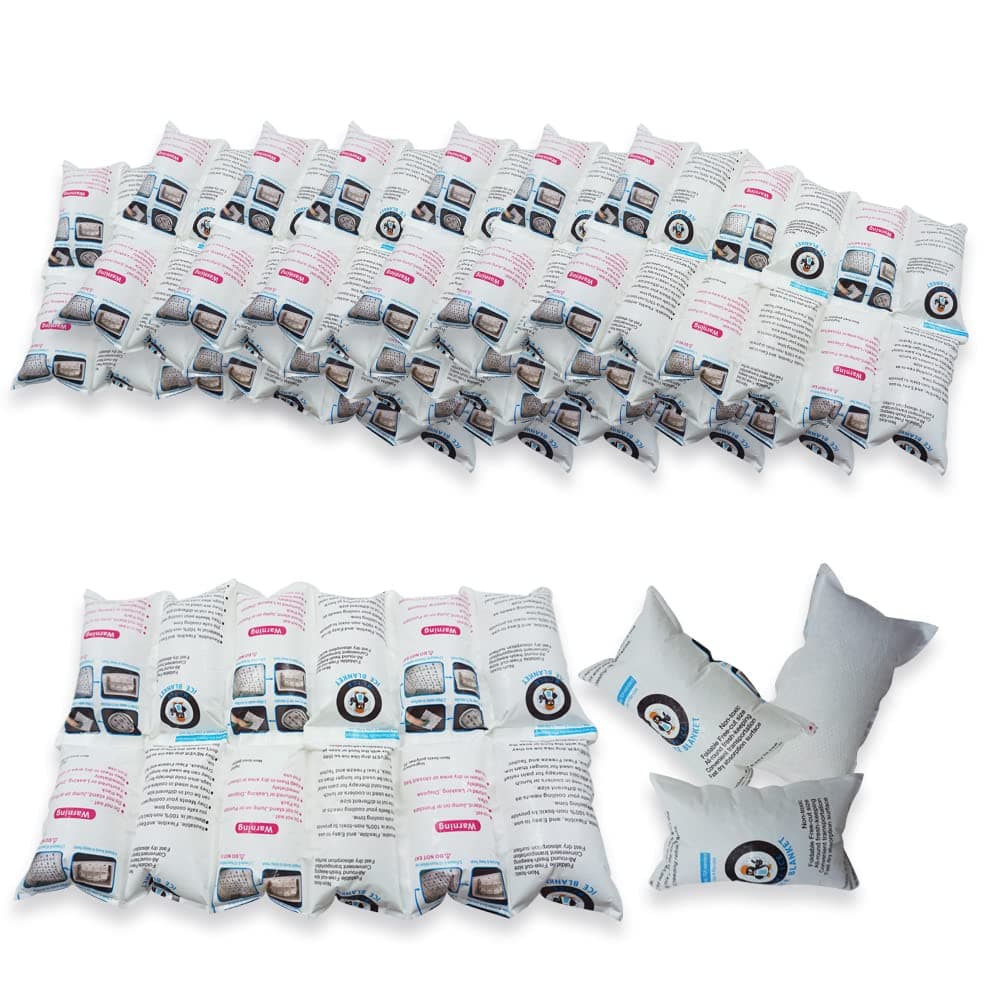 WORLD-BIO Ice Packs Sheets for Shipping and Cooler, Lunch Box Cold Pack - Long Lasting Cold Dry Ice Pack for Frozen Shipping Food, Flexible Ice Sheet Blankets, 12 Ice Cells Each (7" x 13" - 8 Sheets)