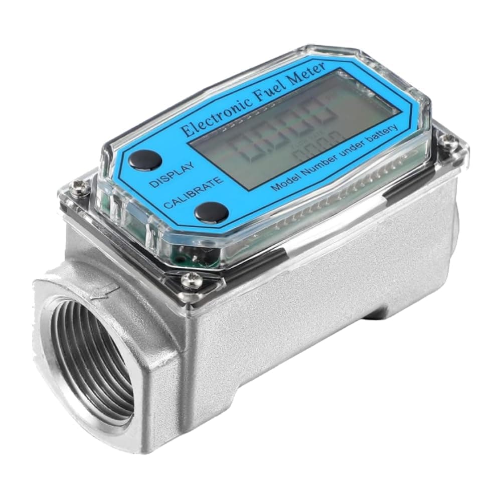 1 Inch Water & Fuel Flow Meter, 15-120L/min Inline NPT Thread ±1% Accuracy, Aluminum Alloy Flowmeter for Diesel, Gas Oil, Gasoline, and Other Liquids
