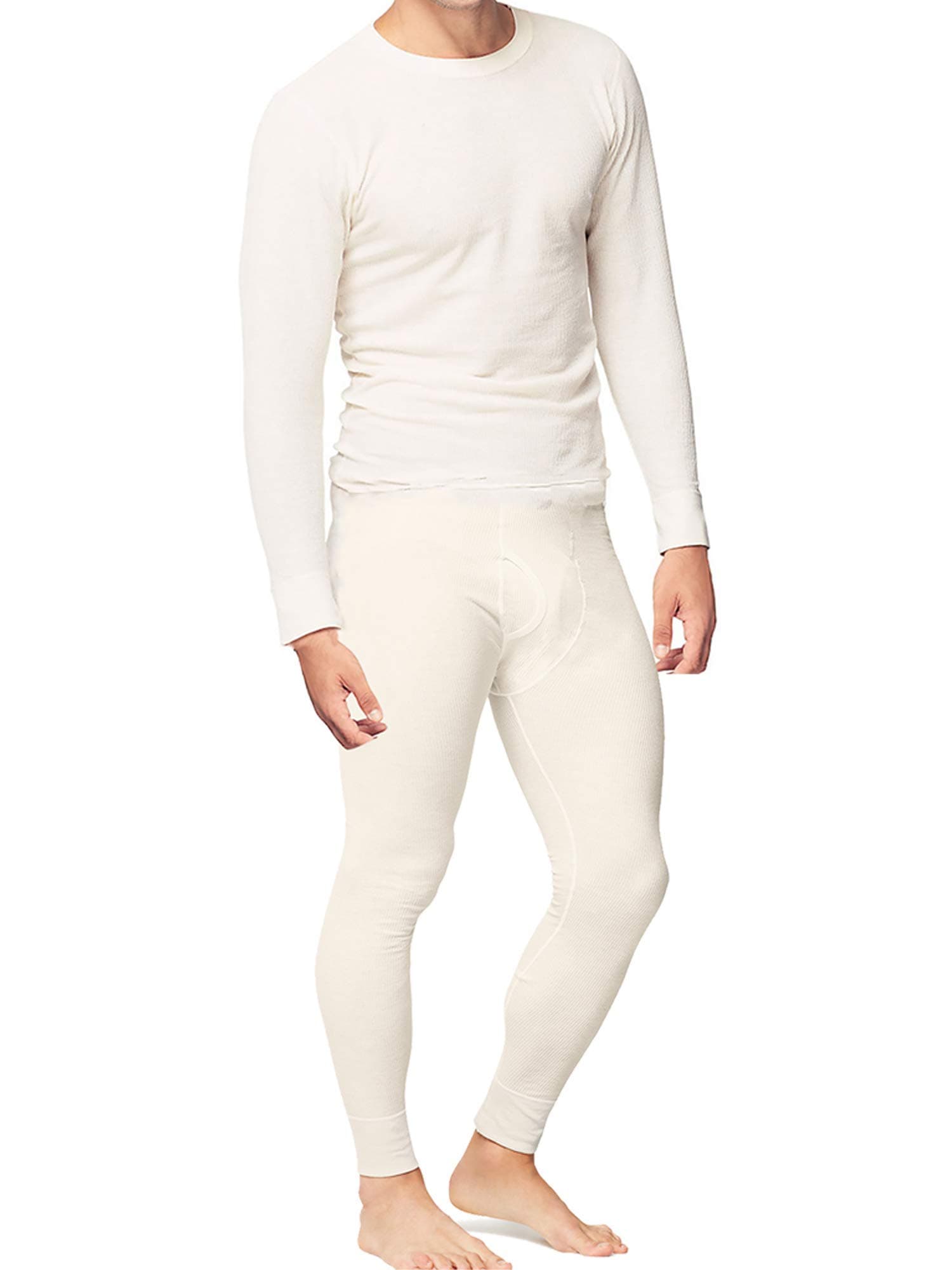 Men’s Cotton Thermal Underwear Set Shirt Pants Long Johns