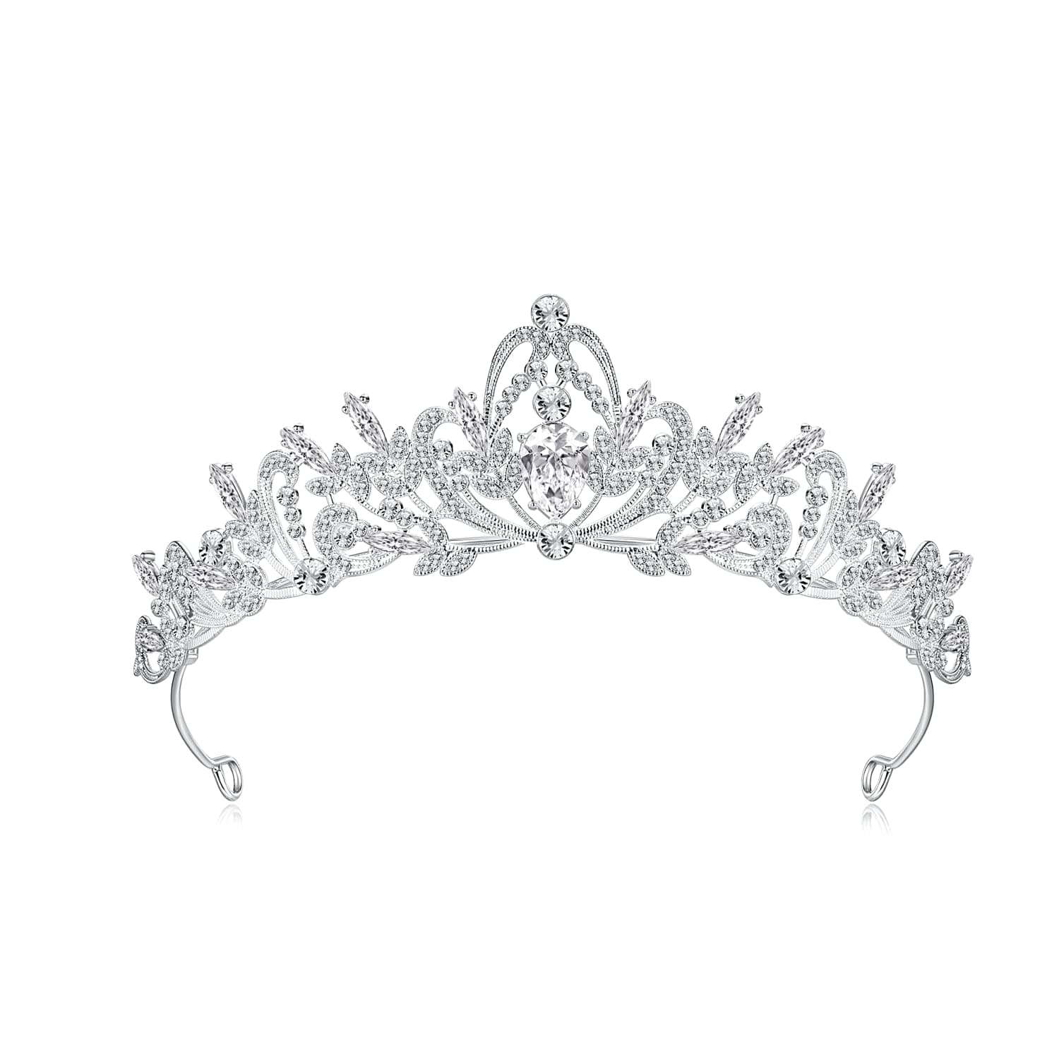 Lovelyshop Clear Crystal Sliver Swan Alloy Tiara for Younger Woman in party wedding Quinceanera
