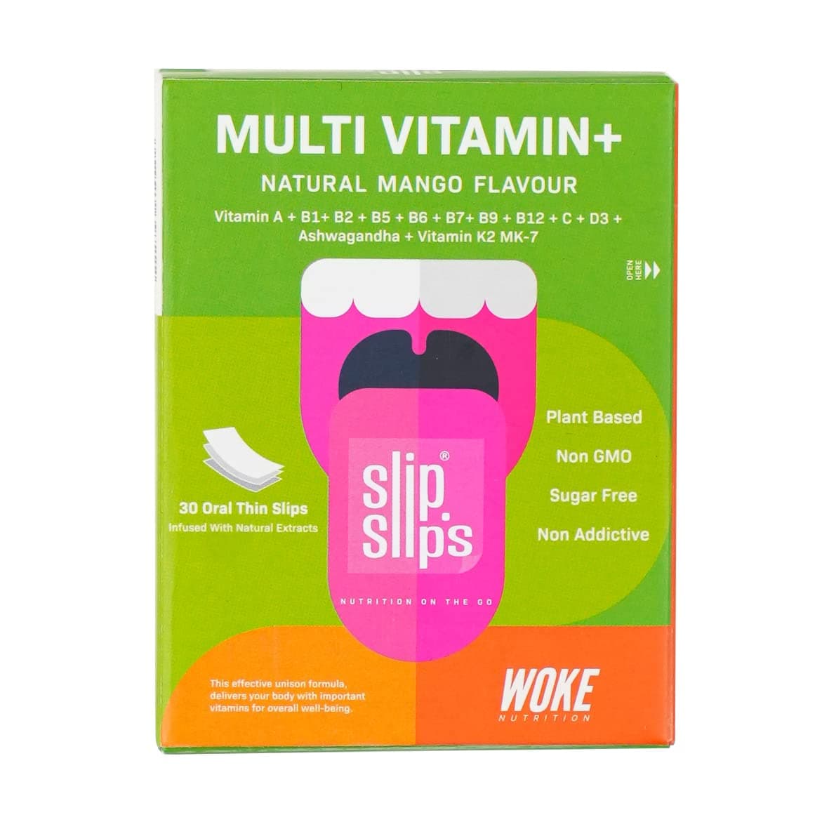 WOKE NUTRITION Slip Slip's Multivitamin + Oral Strips, Pack of 30 Strips