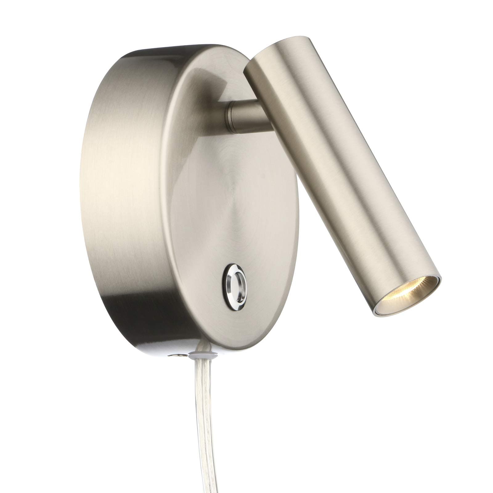 Yosoan Modern LED Wall Light Plug in, Switched Wall Sconces Lighting, Adjustable Plug Wall Spot Light for Kitchen Bedroom Living Room Balcony Pathway Corridor Stairs (Brushed)