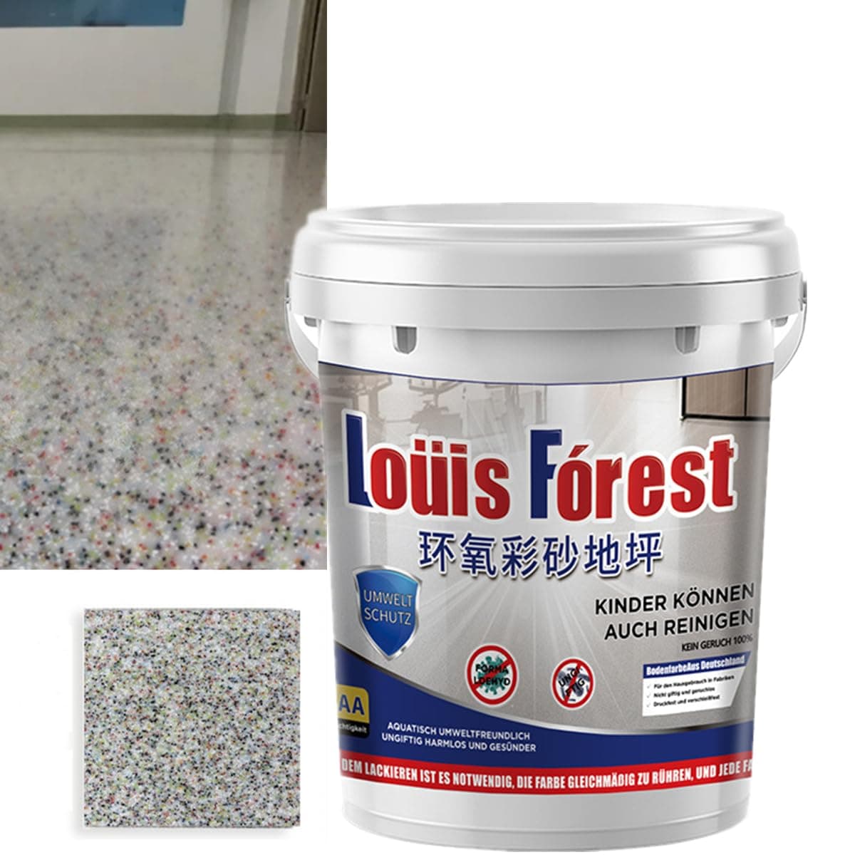High-Gloss Marble Effect Epoxy Floor Coating,Epoxy Floor Paint for Garage,Self-Leveling Concrete Floor Paint,Quick-Dry Non-Slip Wear-Resistant Basement Waterproof Water-Based Paint