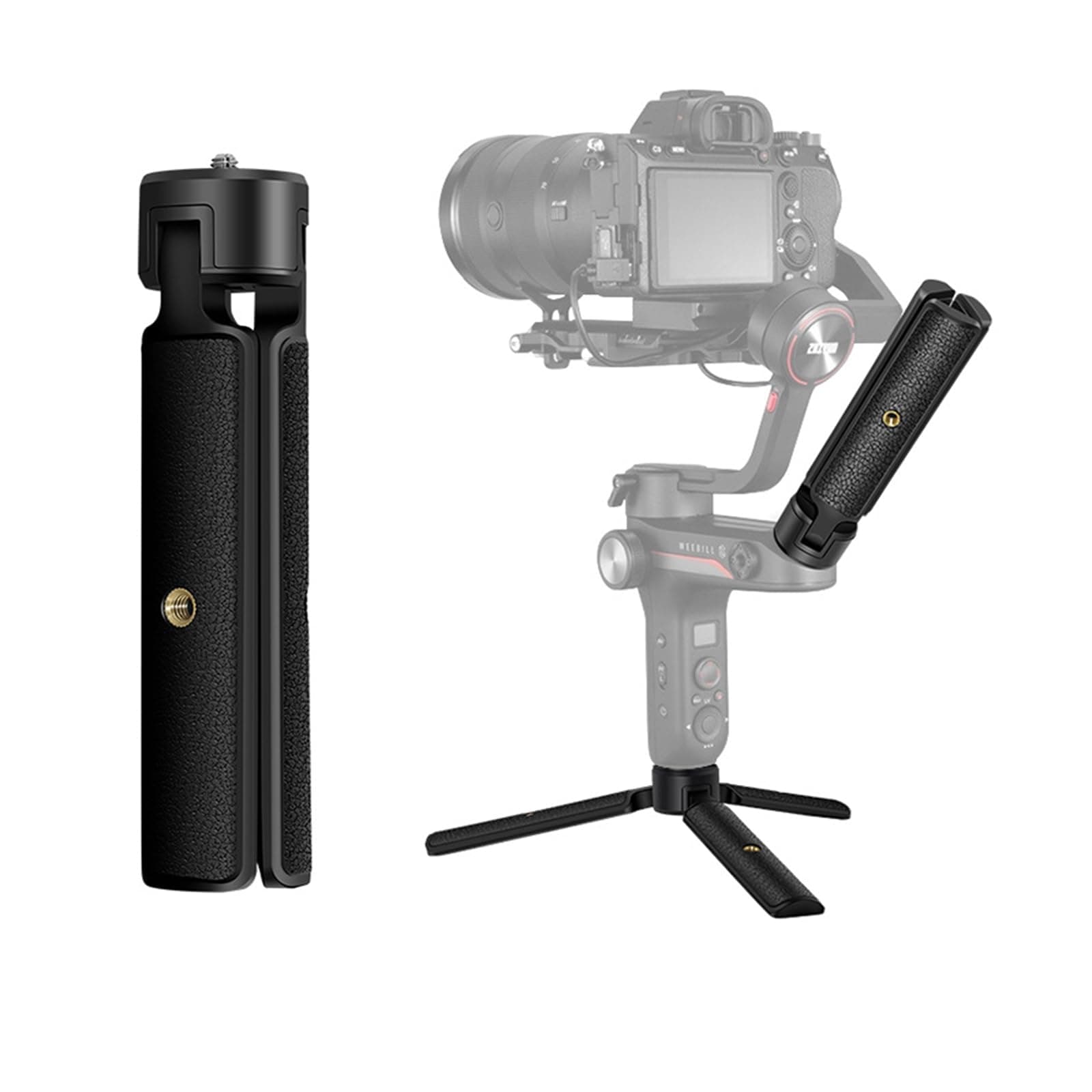 Mini Tripod Handle Grip for Gimbal Stabilizer, Weebill, Crane, DJI Ronin, Camera, Webcam, Projector, Phone Holder, Osmo Mobile,Black