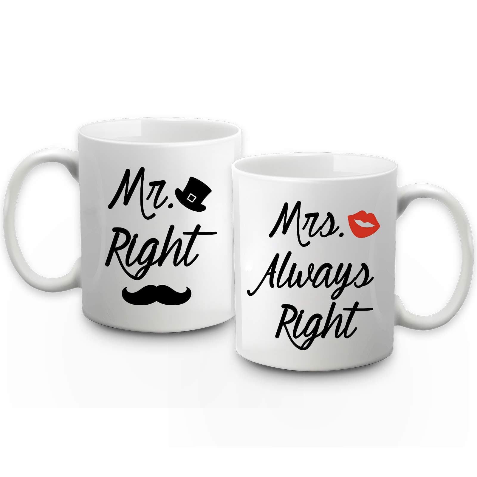 Mr Right Mrs Always Coffee Mugs Couple And Wedding Gifts For Engagement Anniversary Valentines Day 11 Ounce