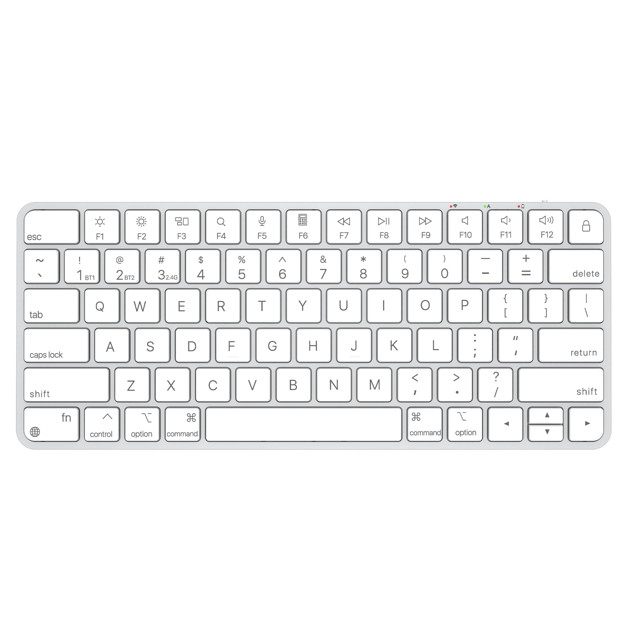 ULSOU Wireless Keyboard for Mac, Bluetooth/2.4G USB Dual-Channel Connection, Multi Device, Mini Size, Rechargeable Bluetooth Keyboard for Mac Compatible with iMac, iPad, iPhone, MacBook Air/Pro