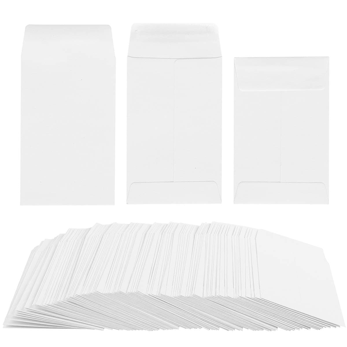 Homtable 100 Pack White Small Coin Envelopes Self-Adhesive Kraft Paper Seed Envelopes Mini Parts Small Items Stamps Storage Packets Envelopes for Garden, Office or Wedding Gift (2.25"×3.5")