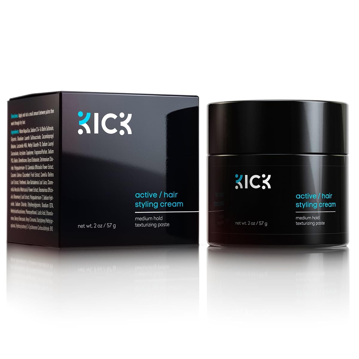 Kick Hair Cream for Men Medium Hold Forming Cream - Award Winning Mens Hair Products - Non Greasy Hair Styling Cream with Argan and Coconut Oil to Restore Dry, Damaged Hair - 2 Oz