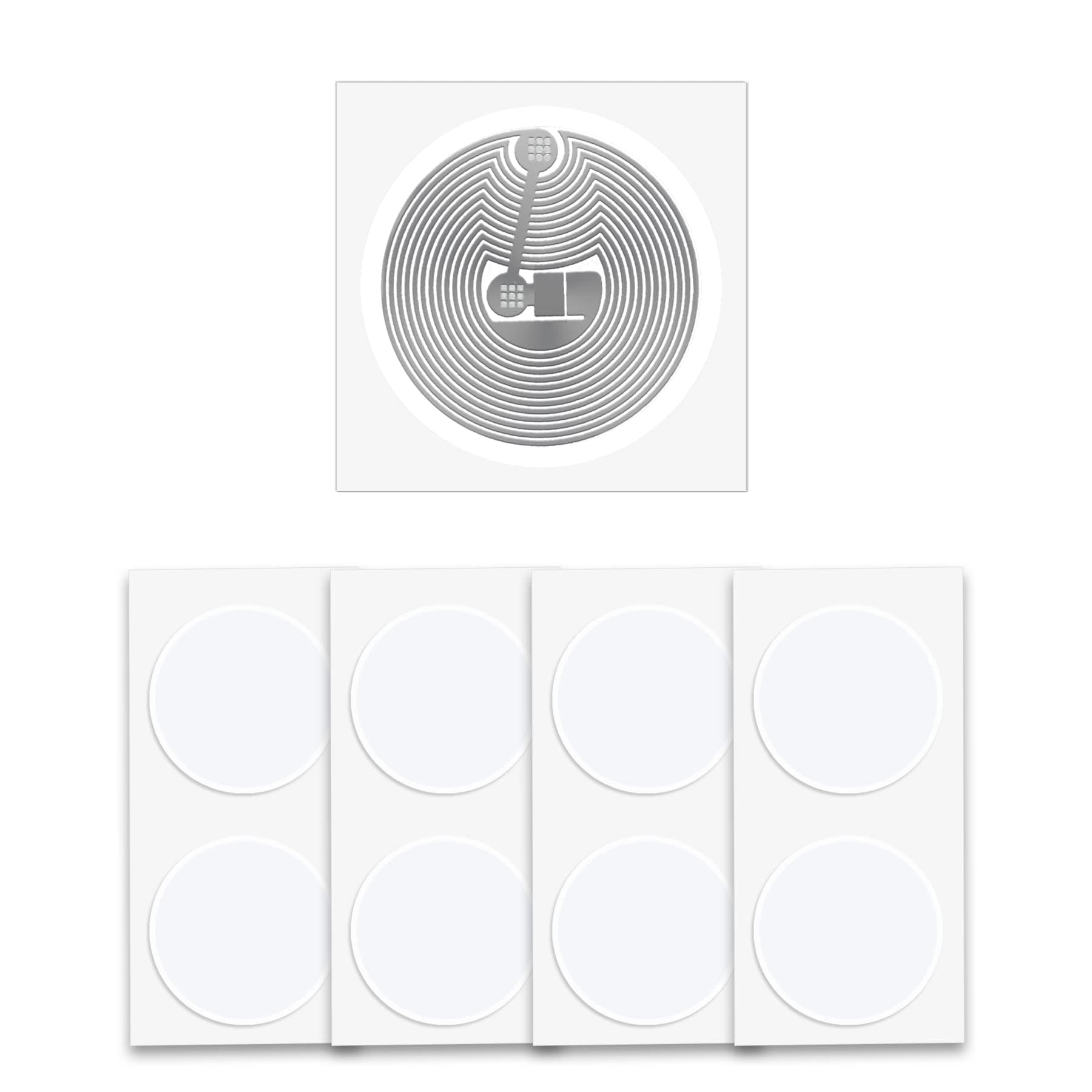 30 pcs NFC Tags NTAG215 NFC Stickers White Rewritable NFC Key Tag NFC Chip Round 25mm, Compatible with TagMo iPhone and All NFC Enabled Device