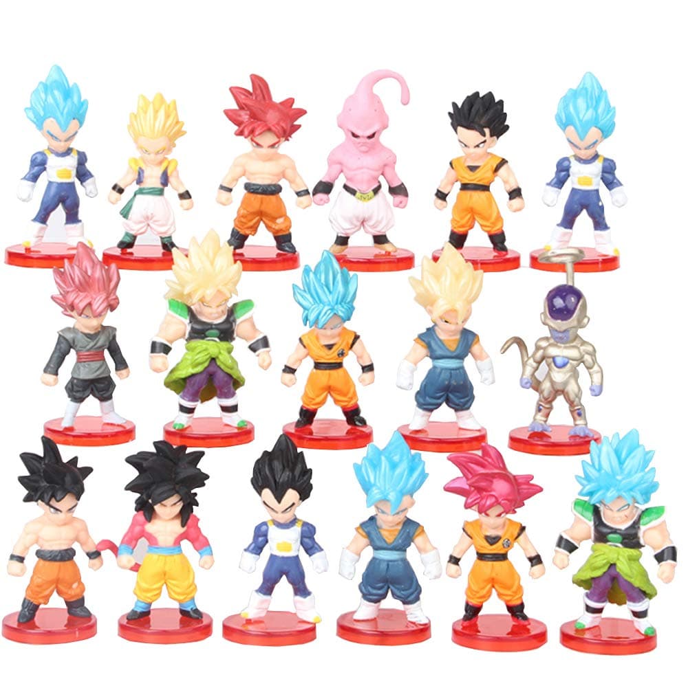 16 Pack Dragon Ball Z Cake Toppers,Dragon Ball Toy Collection Gift,3" Goku Figures Cake Toppers Set,Dragon Ball Z party supplies