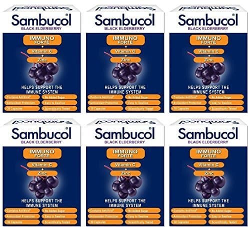 (6 PACK) - Sambucol - Sambucol Immuno Forte Capsules | 30's | 6 PACK BUNDLE by SAMBUCOL Black Elderberry Liqu