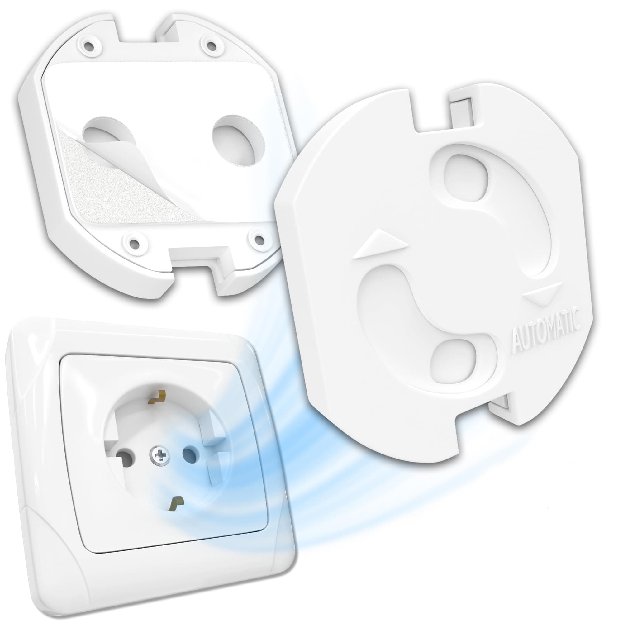 20 x Socket Child Lock - Socket Lock with Twist Mechanism - Protection for Babies & Children - Socket Protection Prevents Accidents & Electric Shock - Socket Child Protection - White