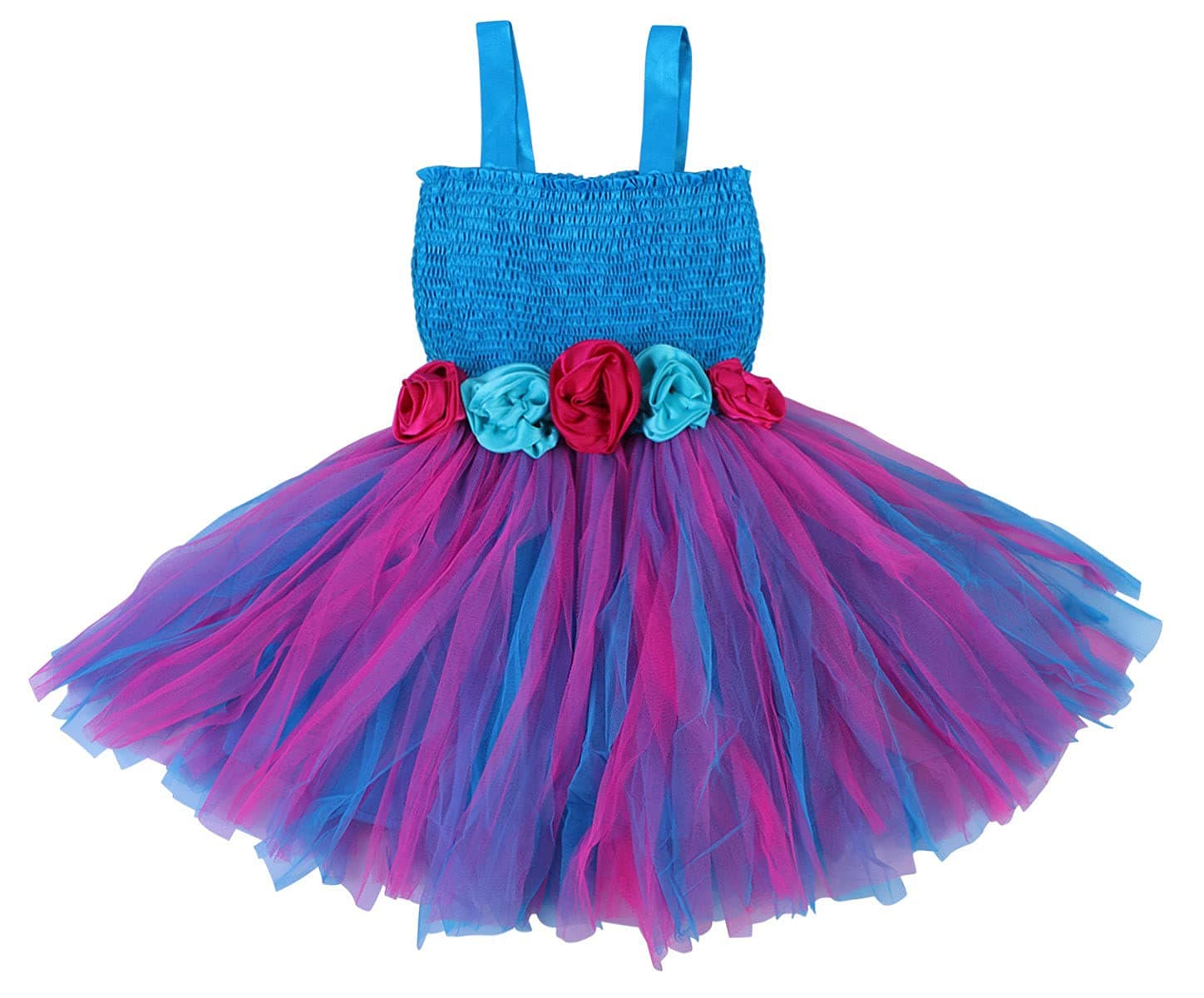 PINK WINGSBaby Girl Satin-Net Knee Length Tutu Birthday Frock