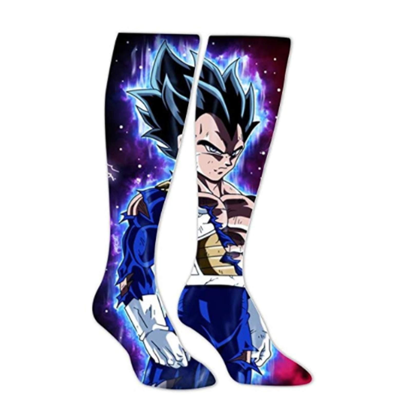 Unisex Blue Fusion Warrior Vegeta Long Socks Sport Socks Knee High Thigh Stockings