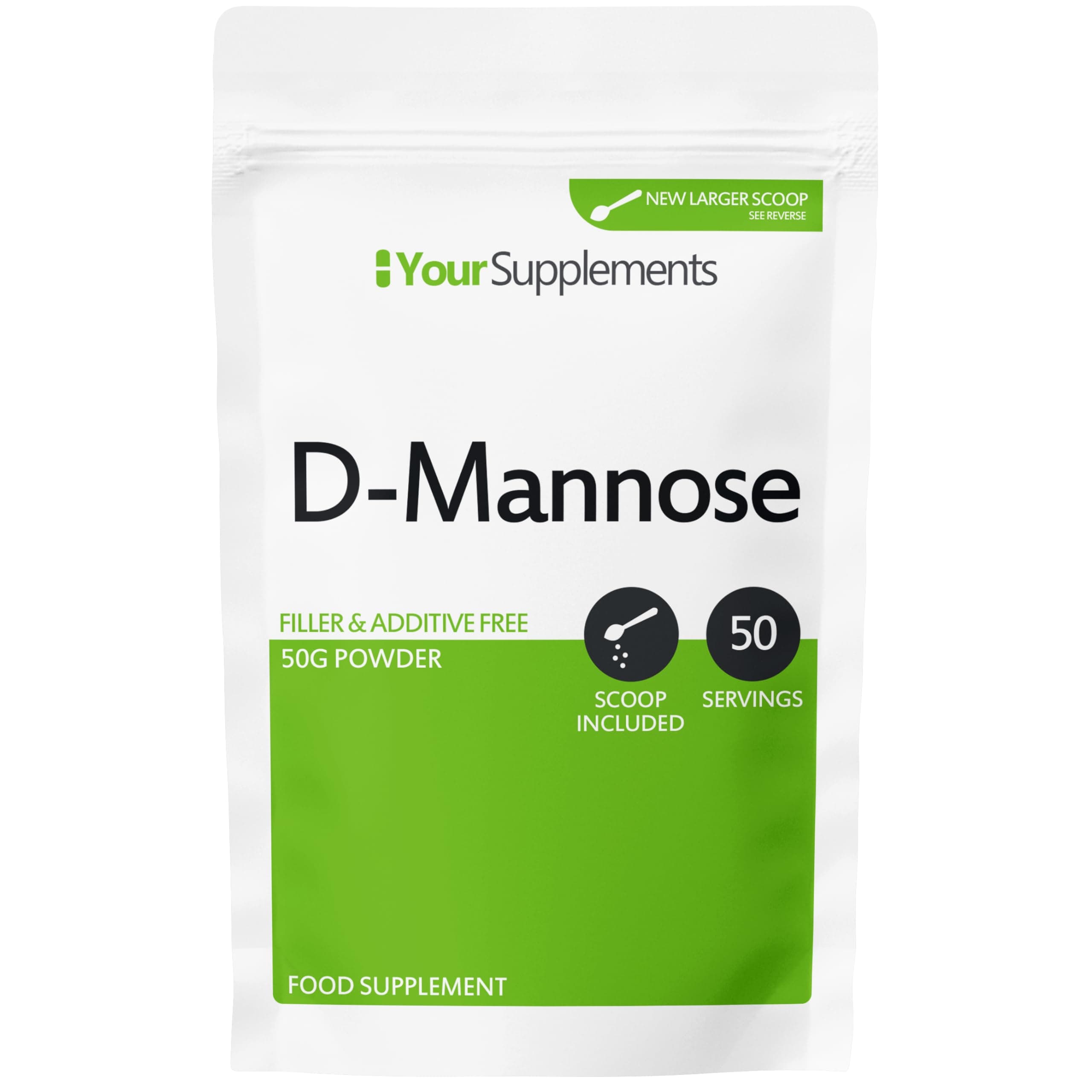Your Supplements - D Mannose Pure Powder 50g | Natural & Non GMO | Vegetarian & Vegan Friendly | Scoop Included