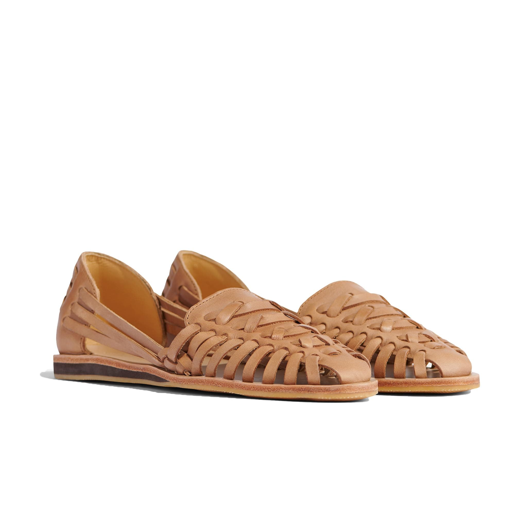 Nisolo Women's Huarache Sandals, Almond, 7, Slip-On Comfort, Designed for Casual Everyday Wear, Handwoven & Waterproof Leather, No-Slip Sole