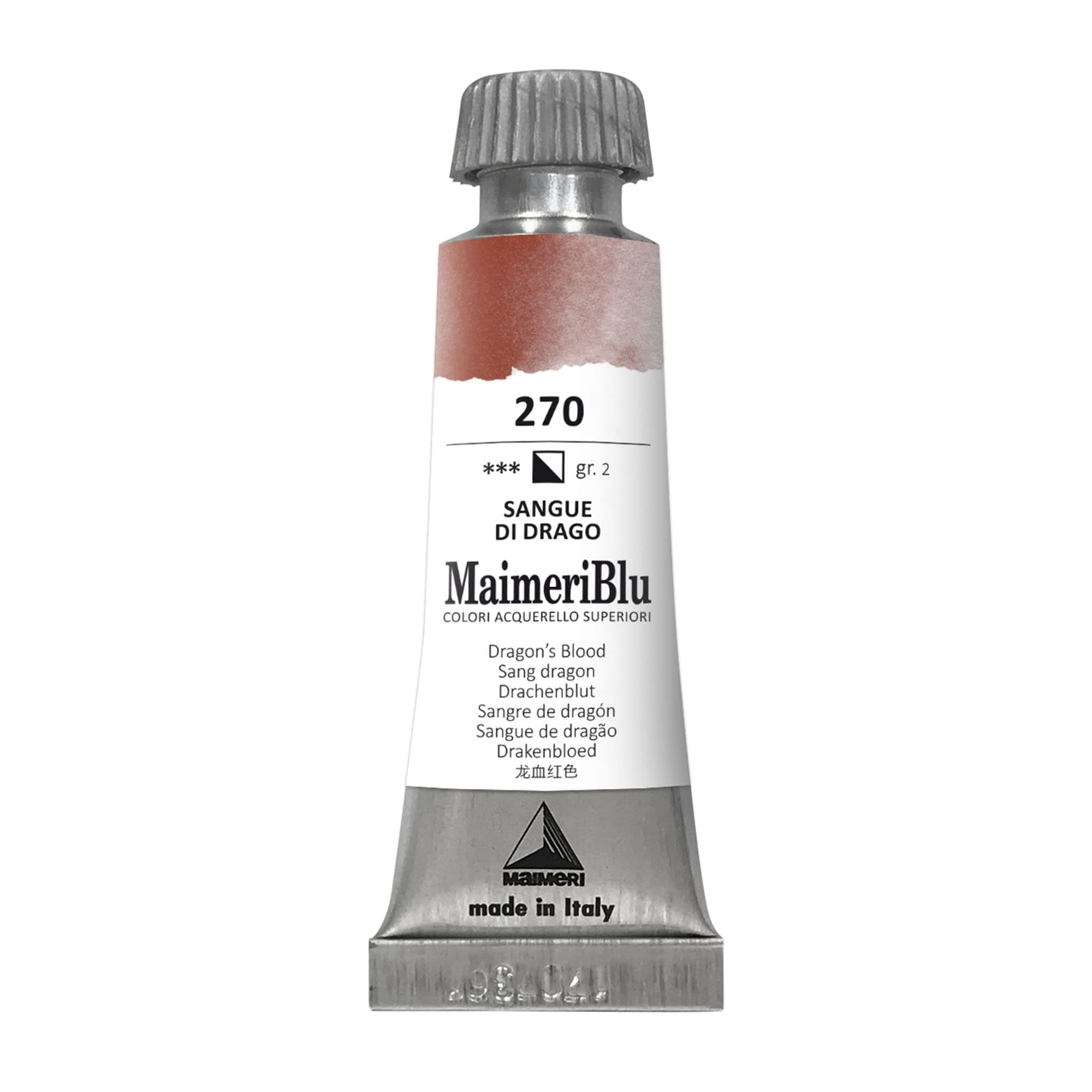 MaimeriBlu 12ml Single-Pigment Watercolor Paint - Dragons Blood PBr25 Professional Watercolor Paint - Lightfast and Transparent Watercolor Paint Tube for Artists