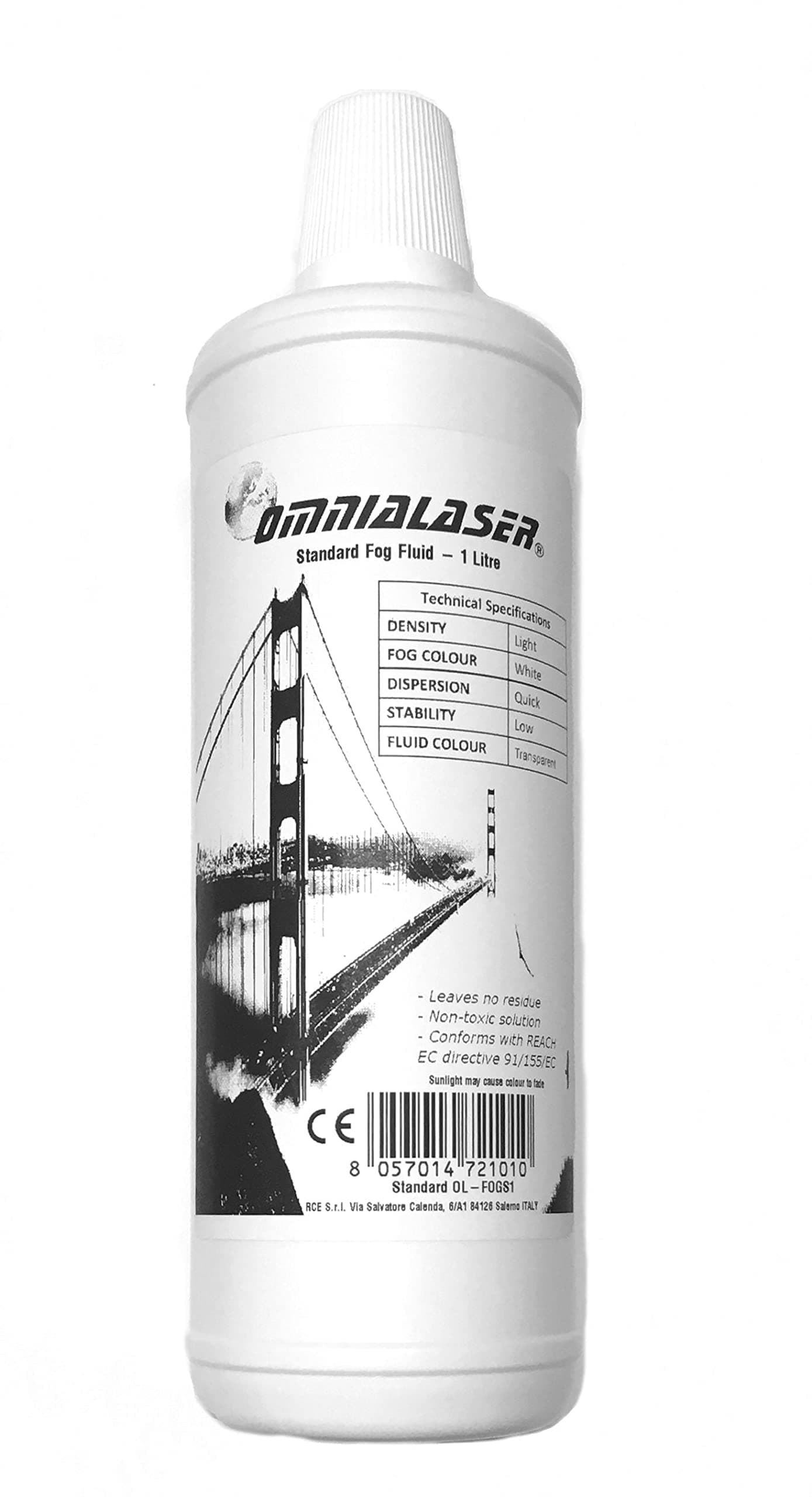 OmniaLaser OL-FOGS1 Liquid for Smoke Standard Suitable for All Smoke Machines Up to 900 Watt 1 Litre