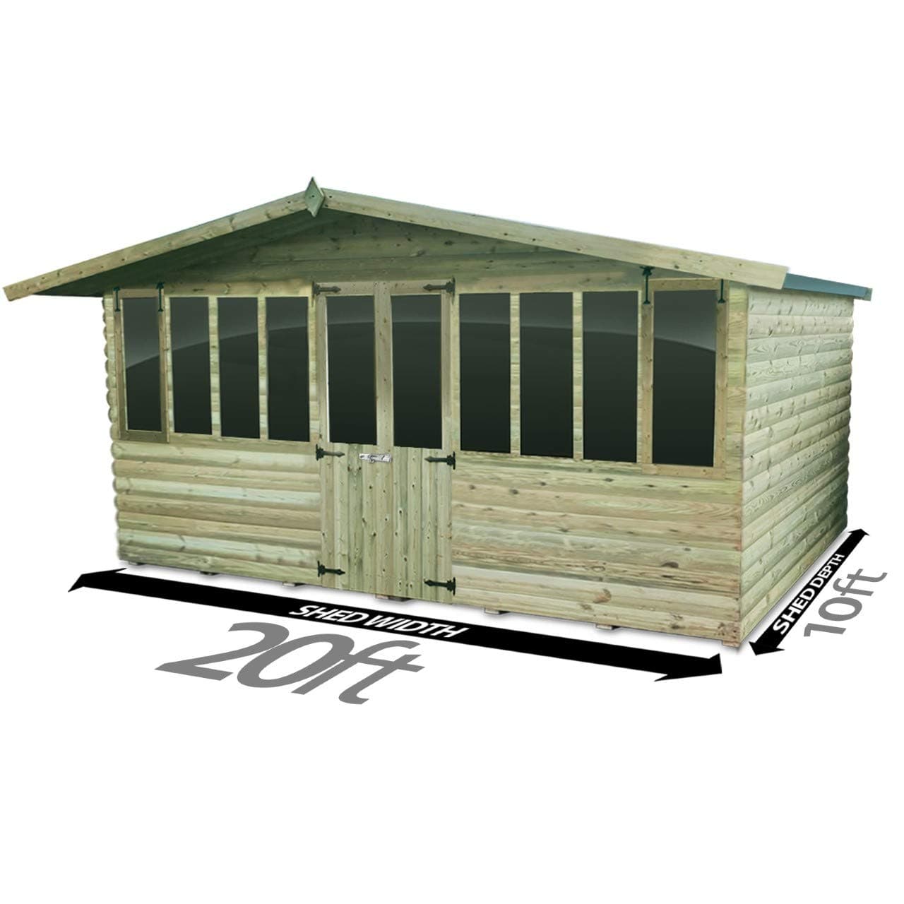 Total Sheds 20ft (6m) x 10ft (3m) Summer House Log Cabin Ultimate Cabin
