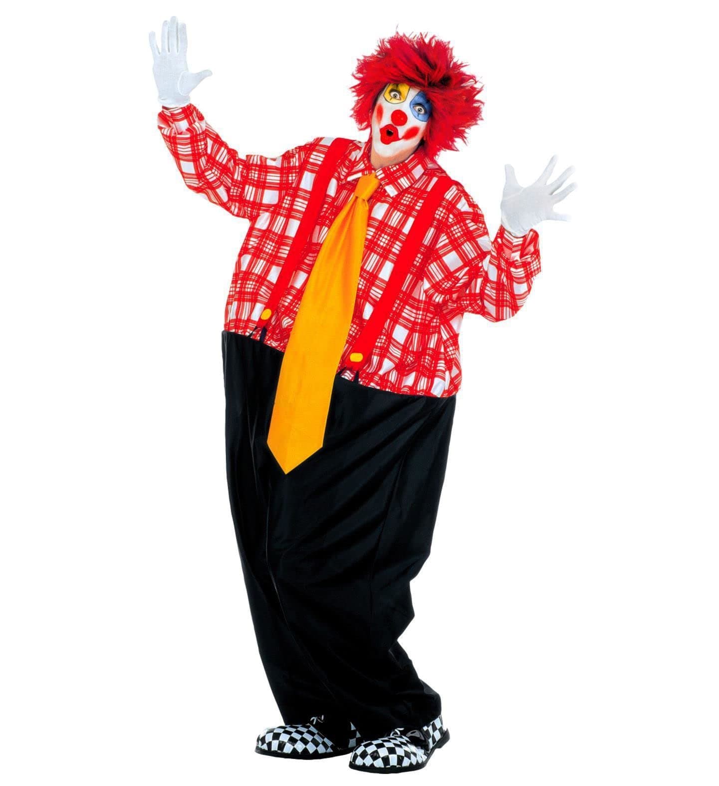 Mens Fat Clown Costume for Circus Fancy Dress