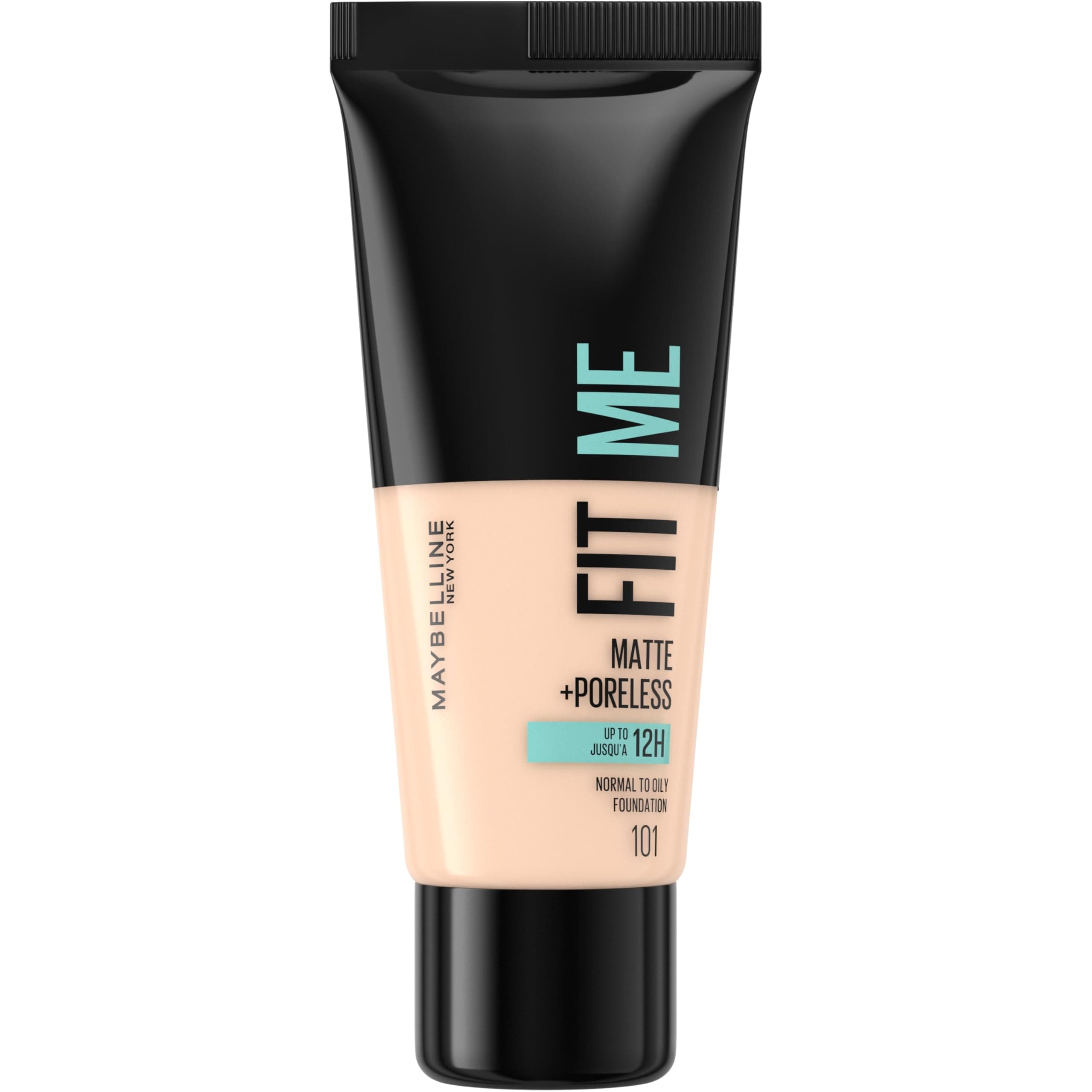 Fit Me Foundation, Medium Coverage, Blendable With a Matte and Poreless Finish, For Normal to Oily Skin, Shade: 101 True Ivory, 30ml