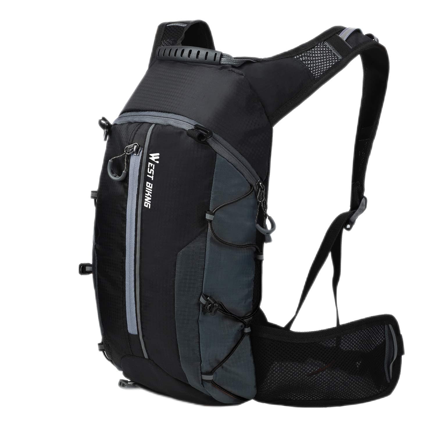 WESTGIRL Cycling Backpack Waterproof, Foldable Bicycle Rucksack Breathable Lightweight, Hydration Pack with Waist Pocket for Outdoor Sports Travelling Mountaineering 10L