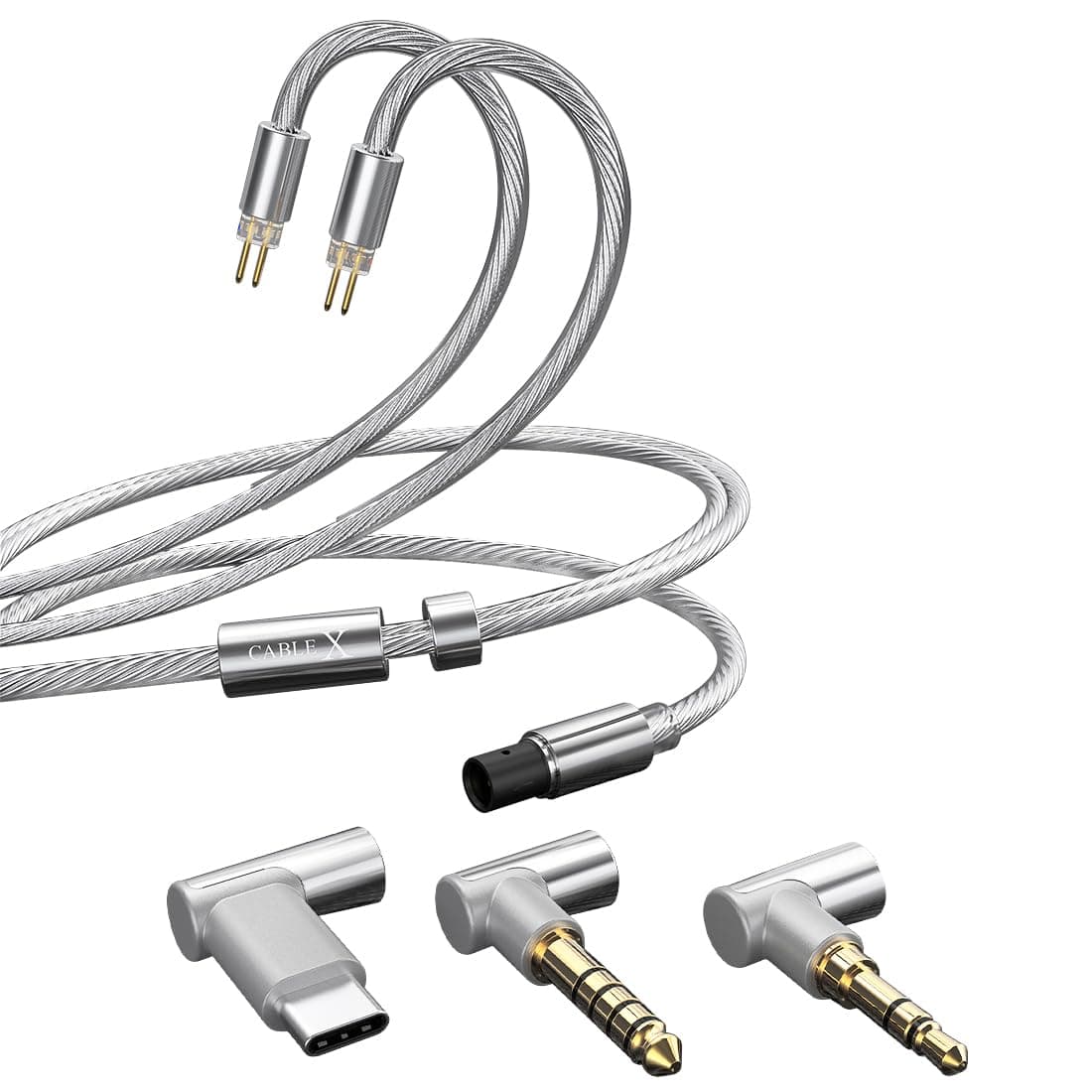 AOSHIDA Tanchjim Headphone Cable Silver-Copper Alloy Cable 3.5mm/4.4mm/DSP-S(Type-C) Three Iinterchangeable Plugs for Iem Earphone