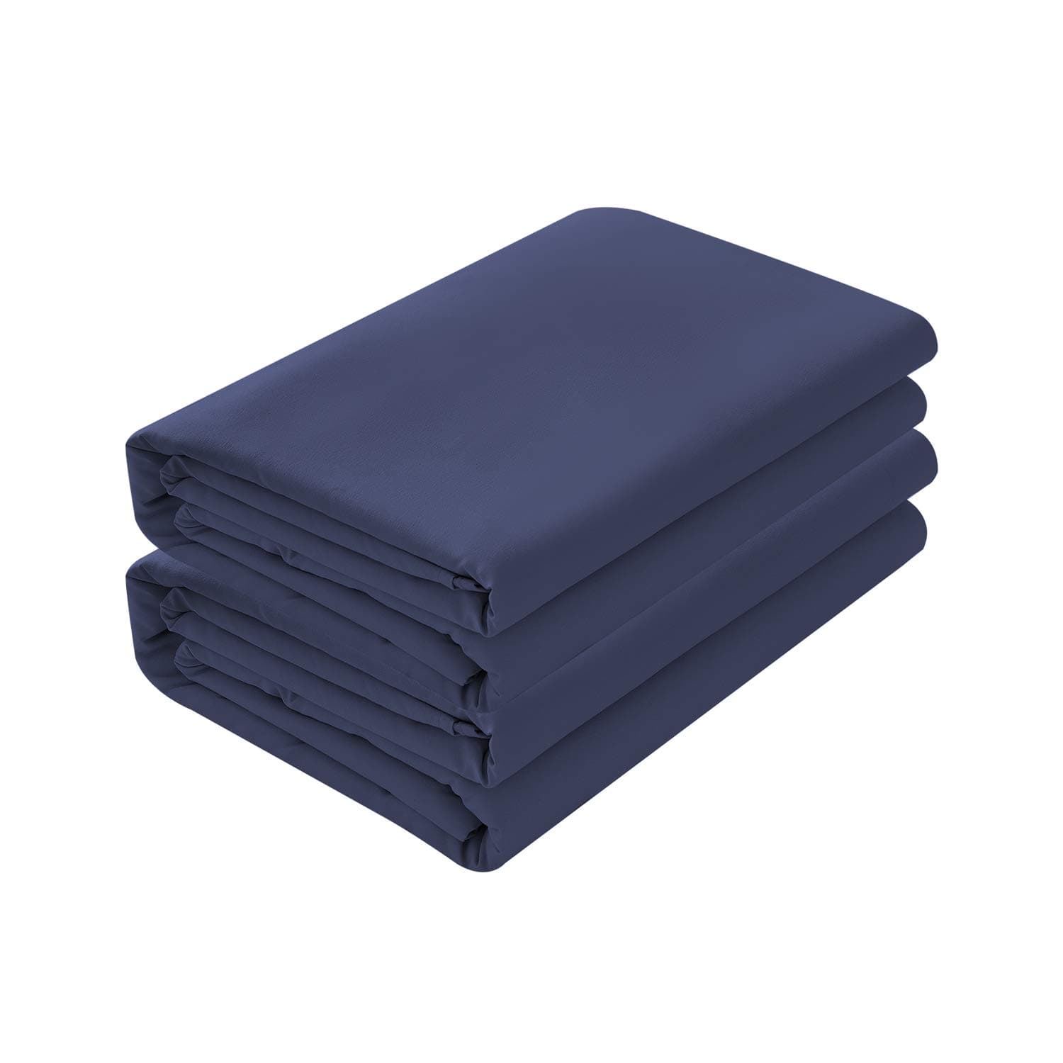Basic Choice 2-Pack Flat Sheets, Breathable Series Bed Top Sheet, Wrinkle, Fade Resistant, Standard 100 by Oeko-Tex - King/Cal King, Dark Blue