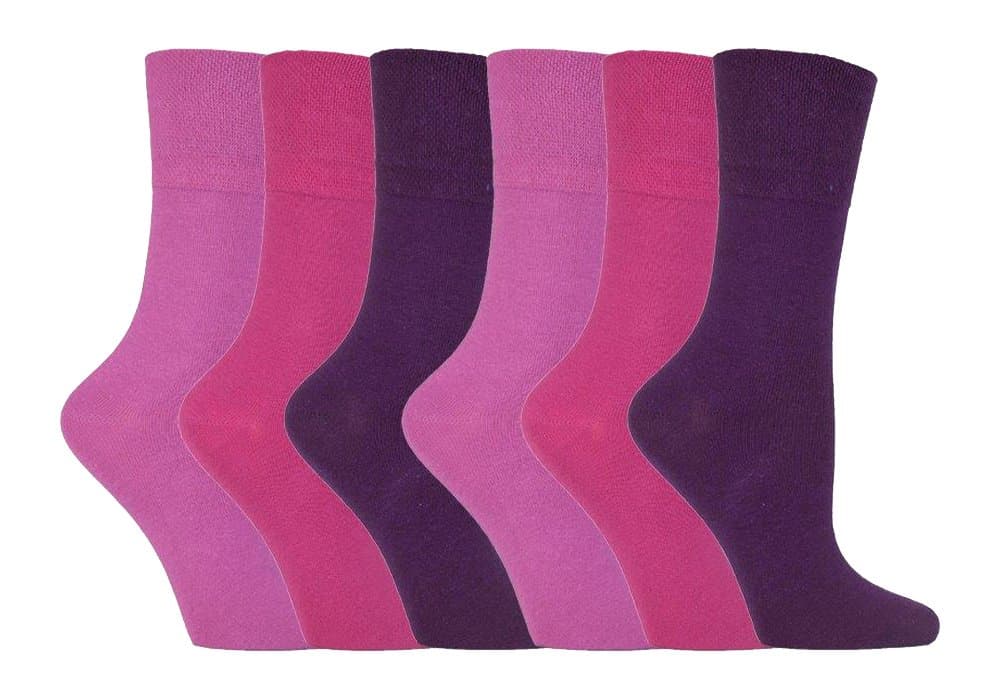 IOMIFootnurse - Ladies 6 pack loose non elastic diabetic socks with hand linked toe seams