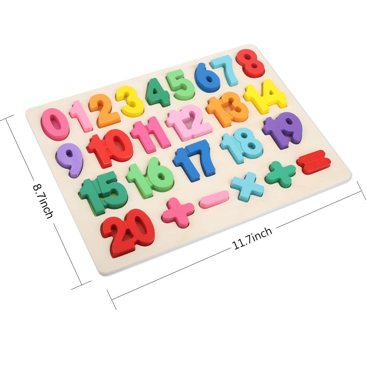 Kimuvin Wooden Number Puzzles, Preschool Educational Learning Board Toys for 3 4 5 Years Old Kids Toddlers