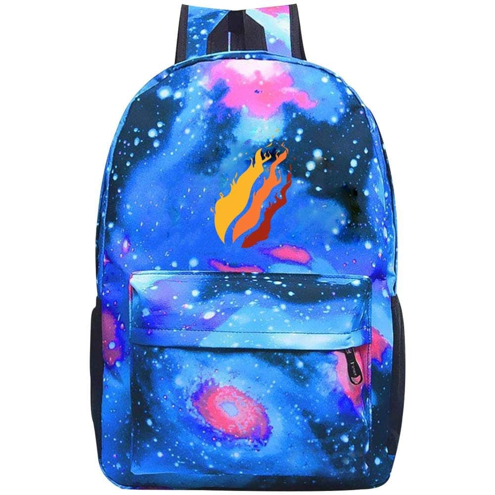 Preston Fire Nation Playz Gamer Flame Backpacks, GCASST Galaxy School Bags for Teens Girls Boys Kids, Laptop Backpack, Unisex Casual Bag