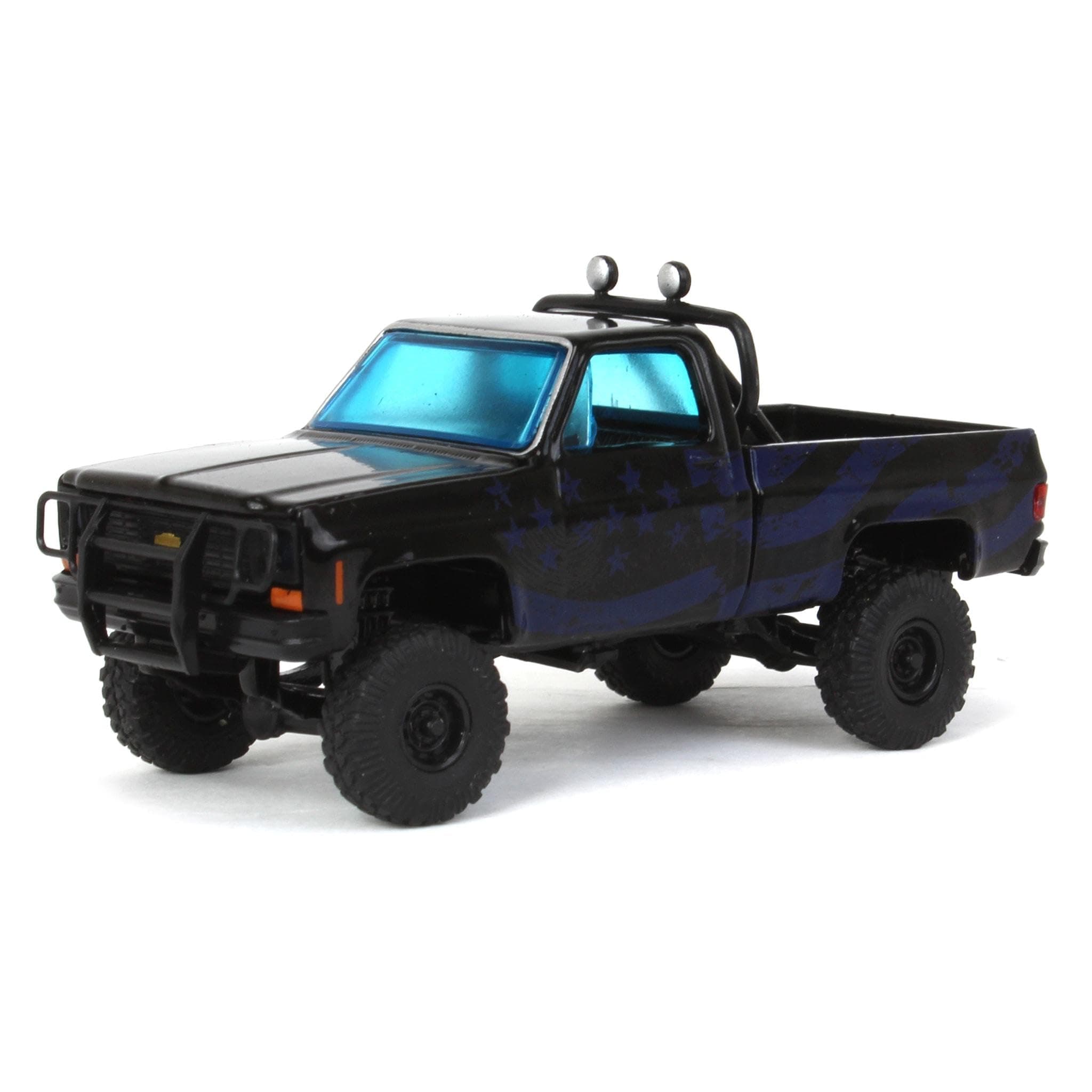 Greenlight Collectibles 1/64 1973 Chevrolet Cheyenne Super 10 4x4, Black, M2 Machine MIJO Exclusive 31500-MJS34
