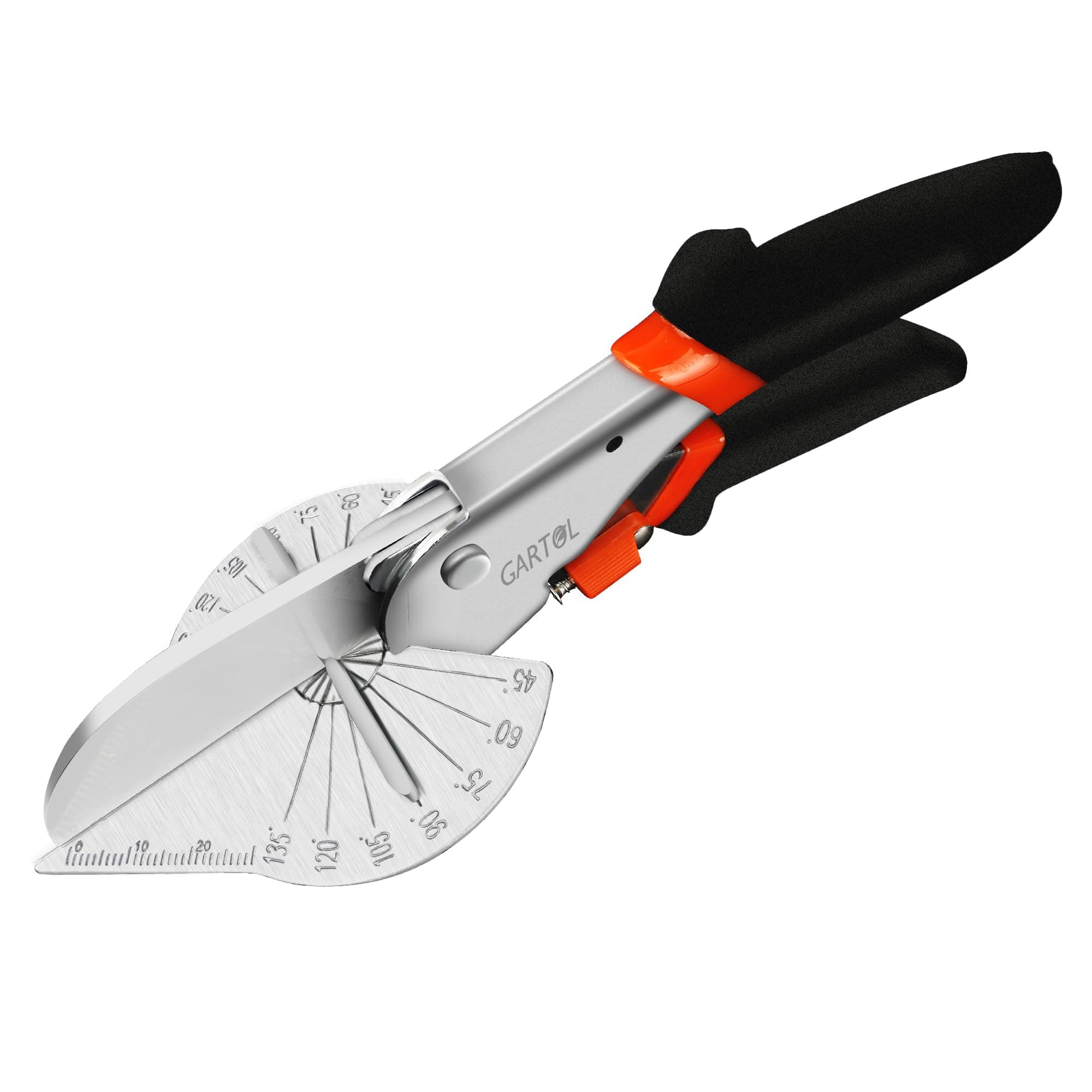 GARTOL Miter Shears, 45°-135° Adjustable Angle Cutter for Shoe Moulding, Quarter Round and PVC, SK5 Steel Trim Scissors (Tool Only)