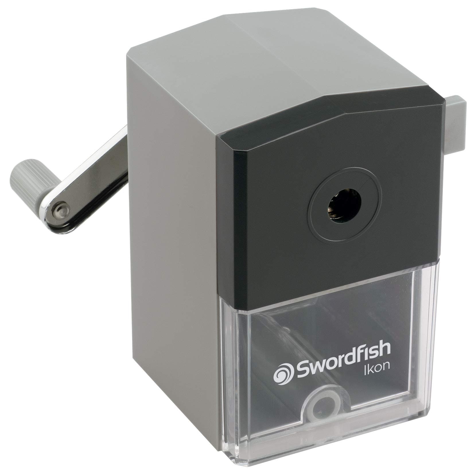 Swordfish ‘Ikon’ Desktop Manual Pencil Sharpener with Replaceable Helical Blade and Auto Stop Function Ref: [40100]