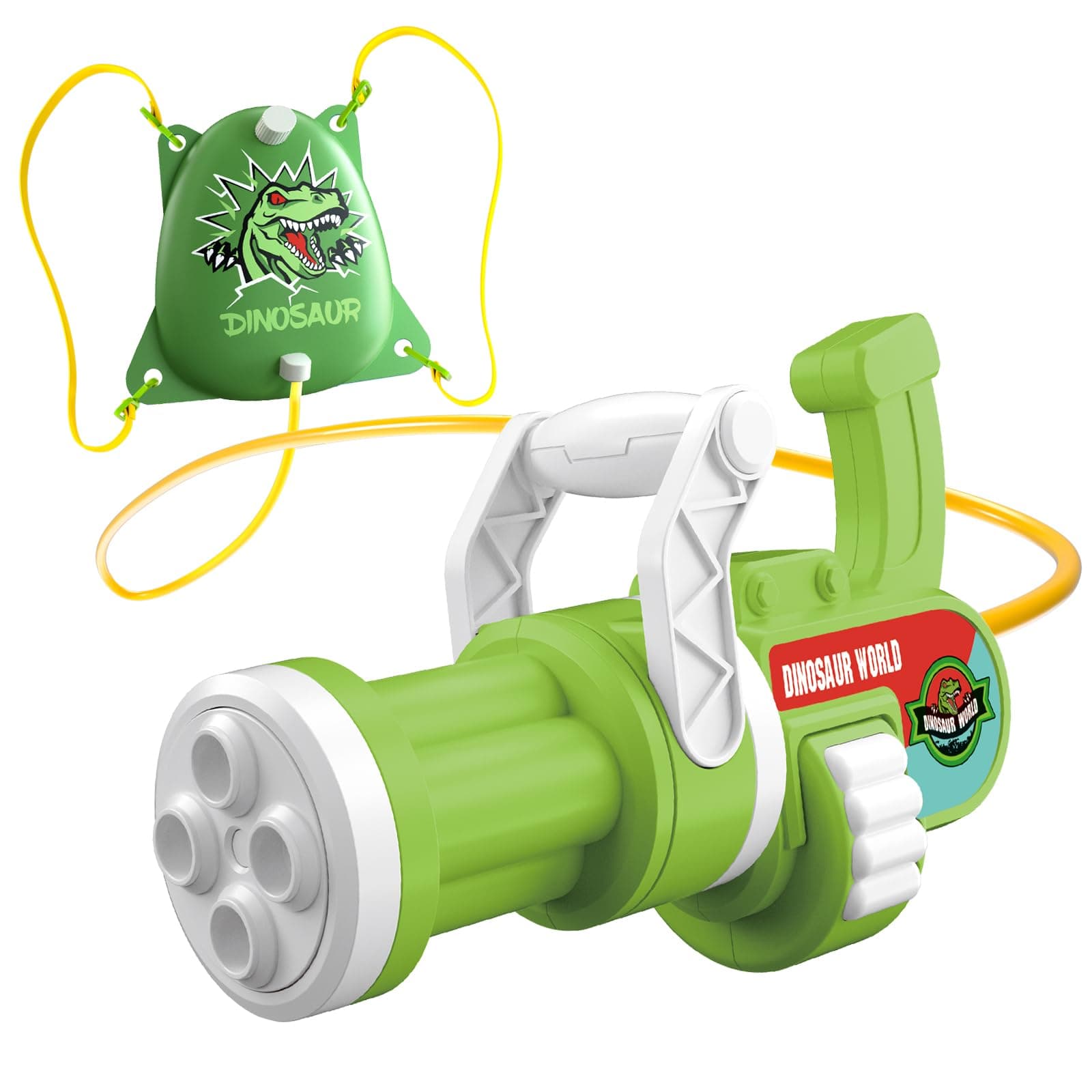Kid's Water Gun Dinosaur 1.8L Backpack Set, Cartoon Design, Pull Out Water Blaster, Summer Outdoor Remote Controlled Water Toys, Outside Backyard Fun Squirt Guns for Kids Ages 3 4 5 6 7 8