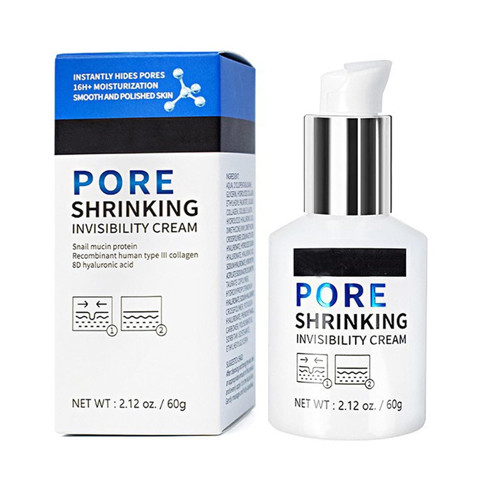Pore Invisible Cream,Pore Shrinking Invisibility Cream,Pore Minimizer & Reducer for Face,Oil Control Firming,Conceals Pores,Moisturizing,Lightens Fine Lines