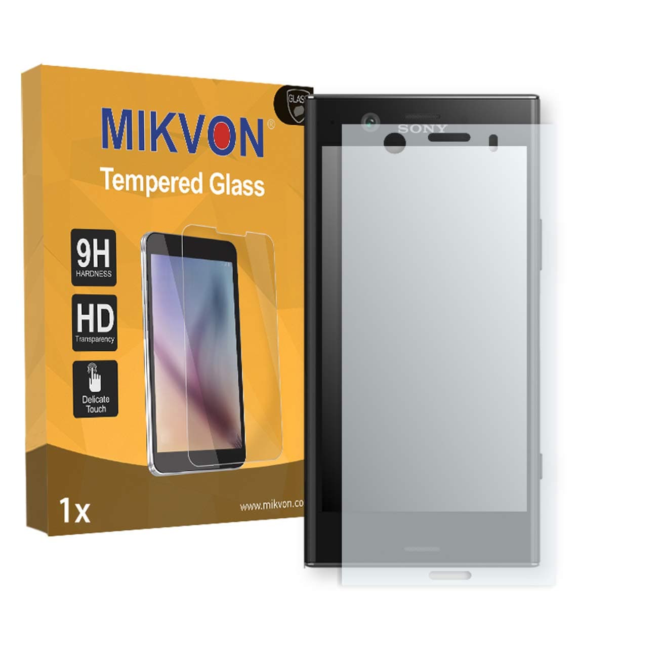 MIKVON 1x Flexible Tempered Glass 9H for Sony Xperia XZ1 Compact Glassfilms Screen Protector - Retail Package with Accessories (Reduced foil)