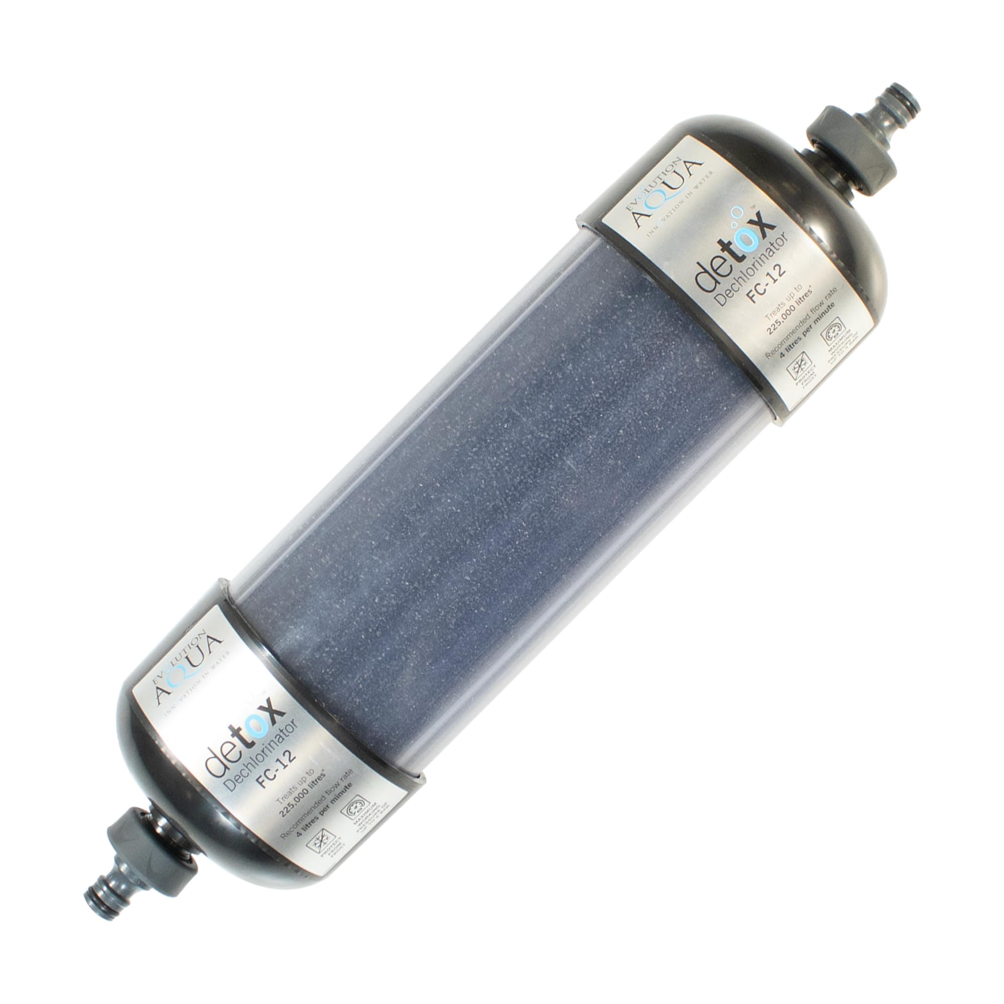 Pond Dechlorinator for Fish Ponds – Activated Carbon Chlorine Remover Garden Hose Inline Water Filter for Pond Tap Water Treatment / 12-Inch