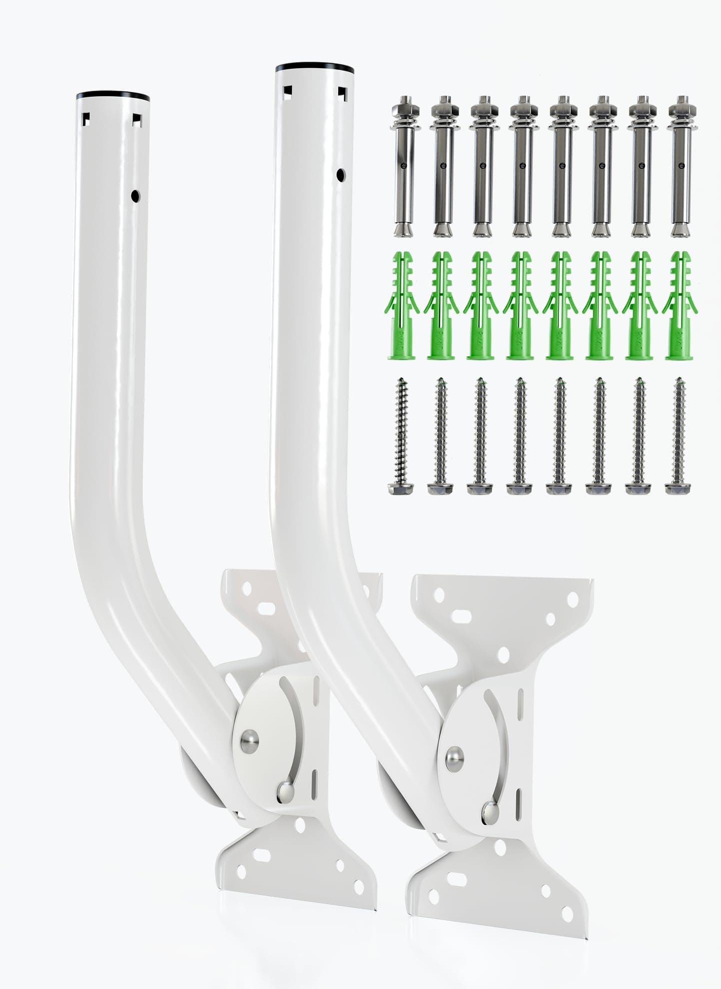 2-Pack Universal Antenna Mount – Heavy-Duty Reversible J-Pole Bracket for Outdoor Antennas, WiFi Extenders, Wireless Bridges, Point-to-Point, Starlink – Weatherproof Wall or Pole Mount. (UB-AM) Comp.