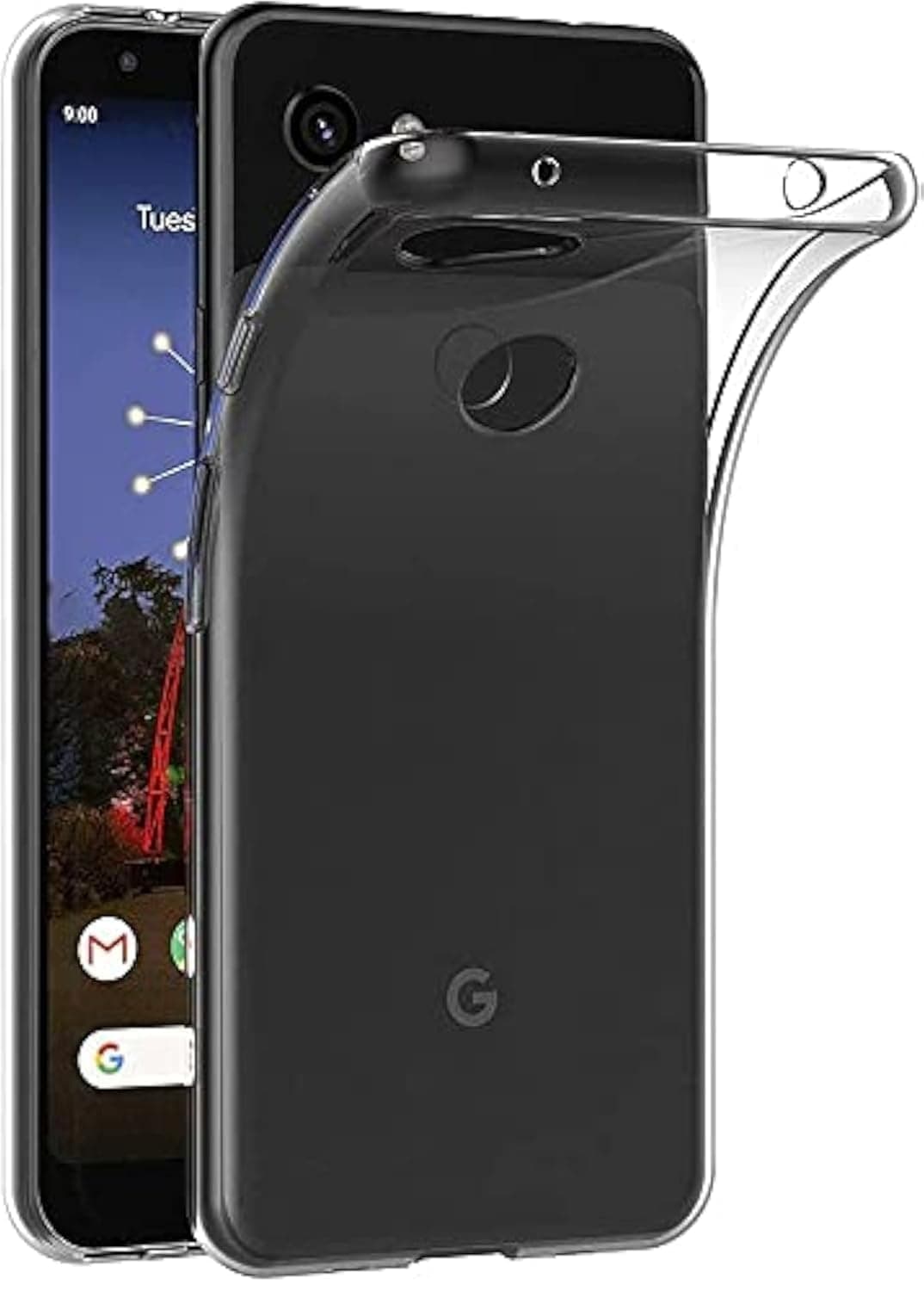 Case for Google Pixel 3a (5.6 inch) Soft TPU Rubber Gel Bumper Transparent Back Cover